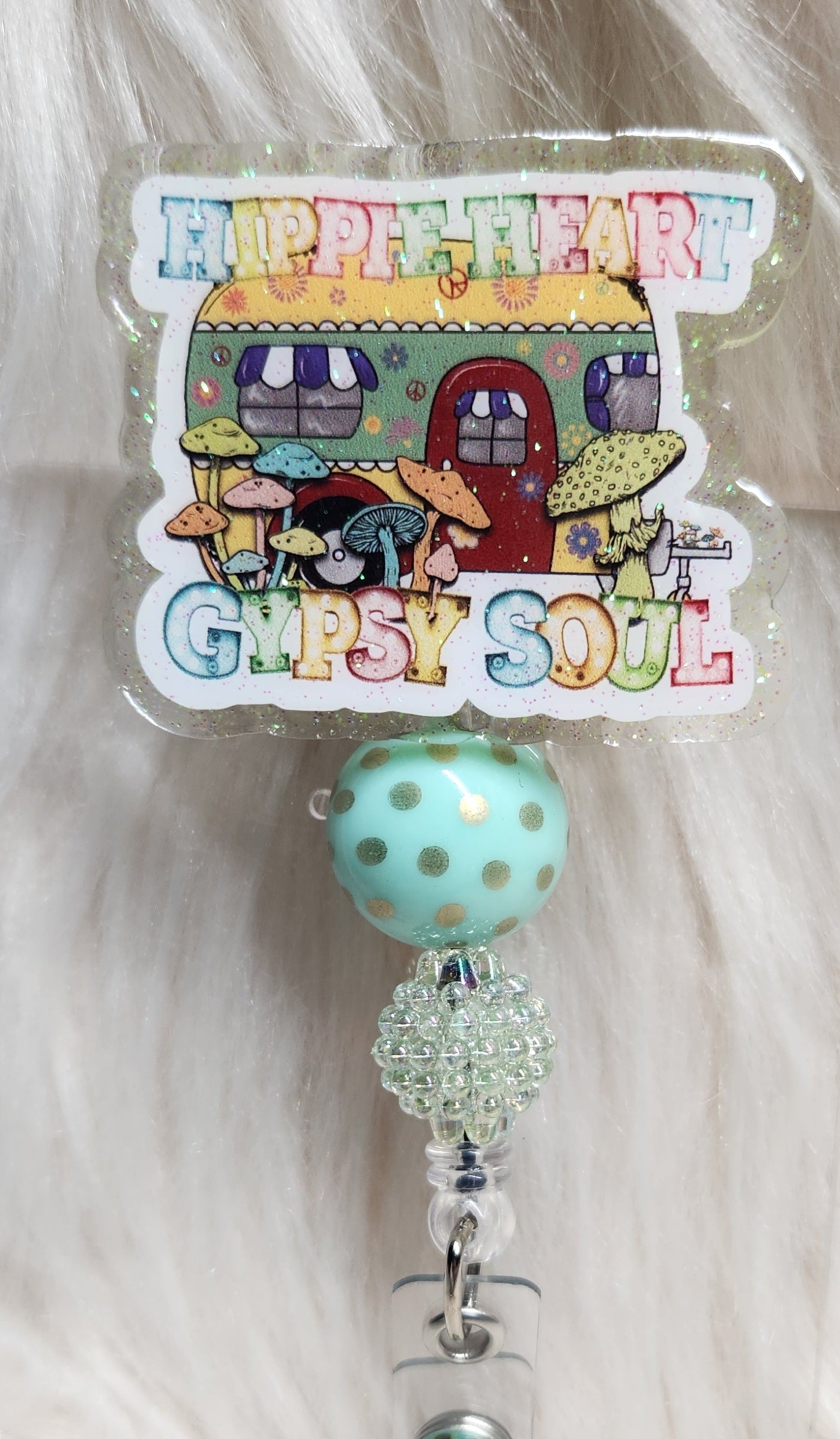 Hippie Heart Badge Reel Face