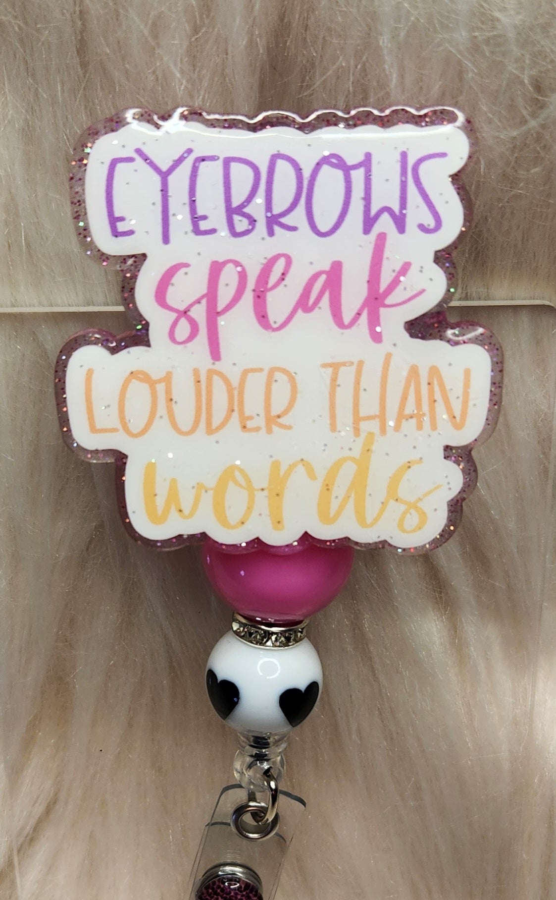 Eyebrows Speak Badge Reel Face