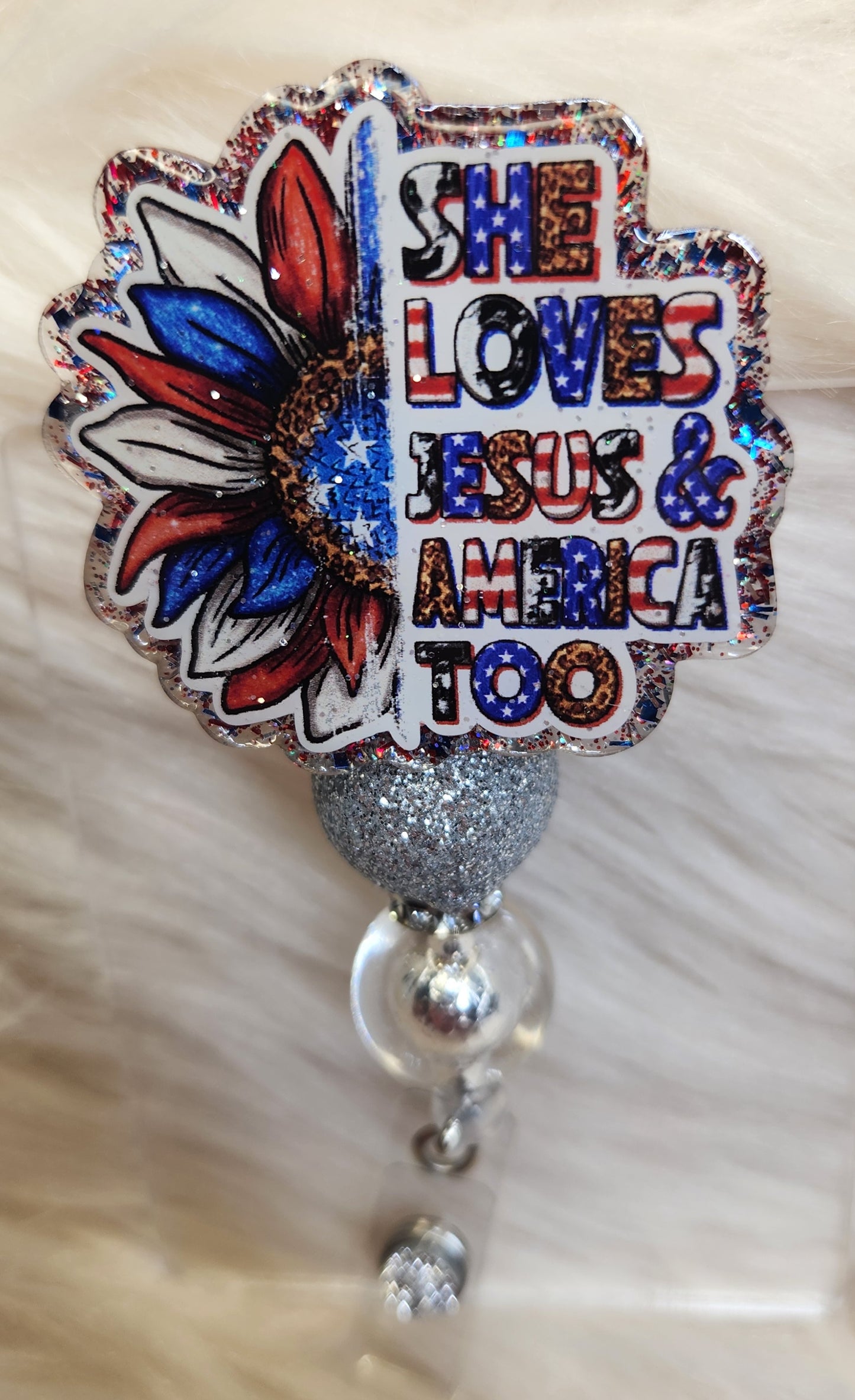 She Loves Jesus Badge Reel Face