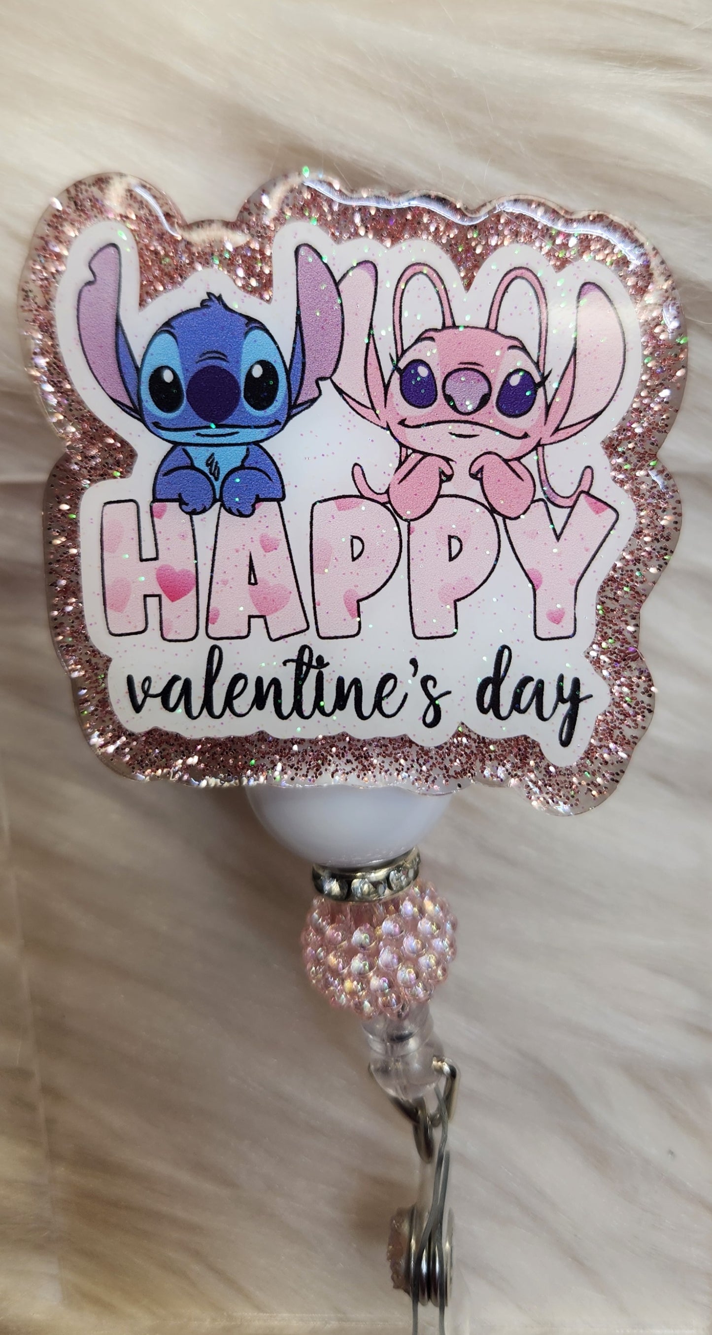Happy V-Day Blue Alien Badge Reel Face