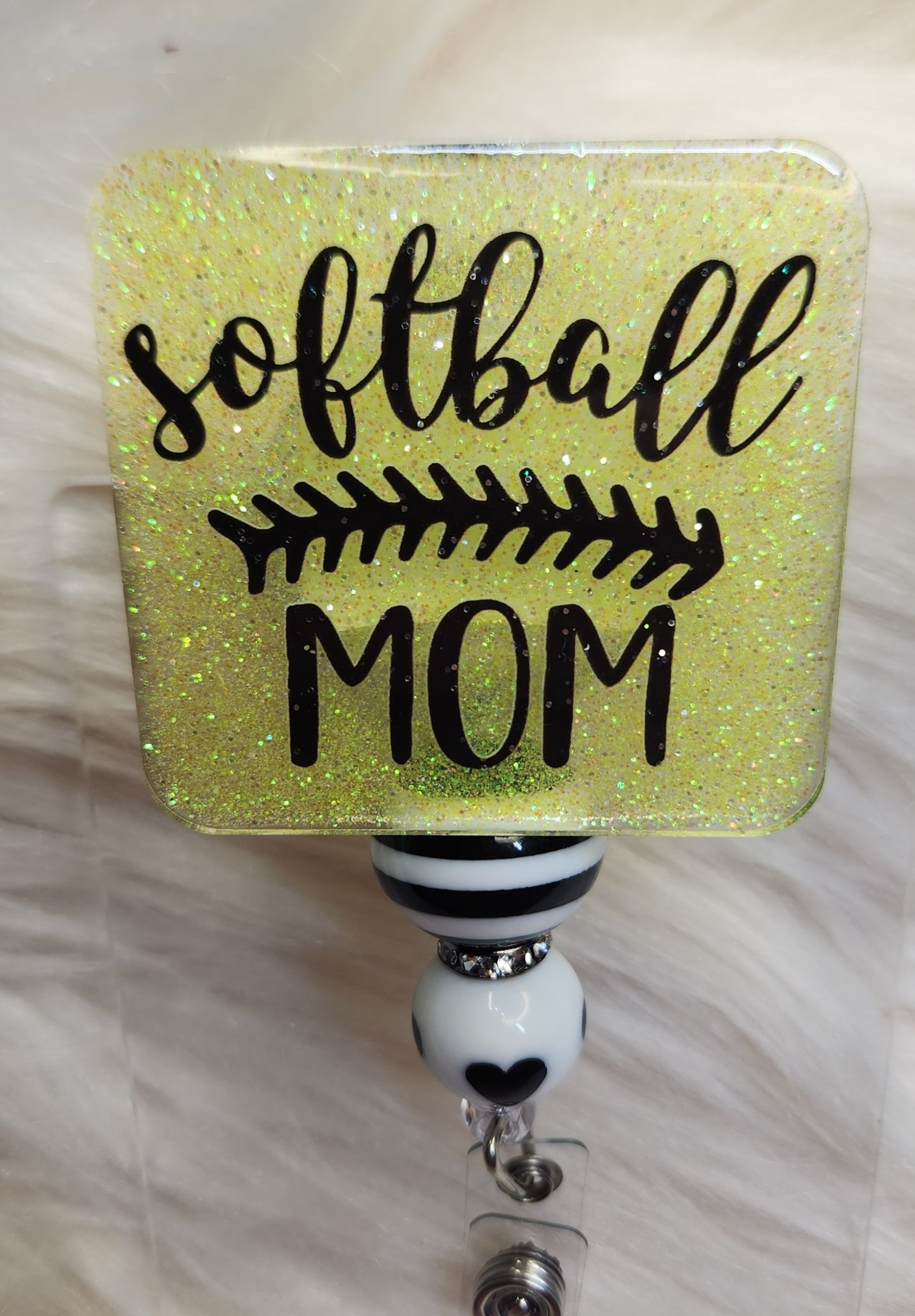 Softball Mom Badge Reel Face