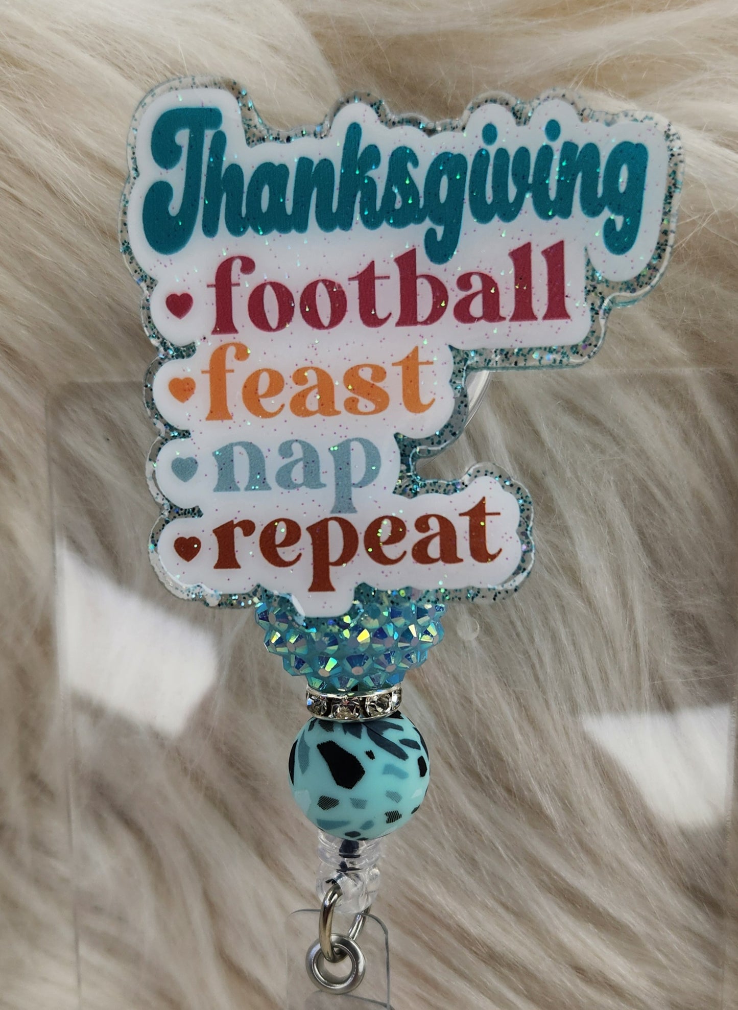 Thanksgiving Football Feast Badge Reel Face