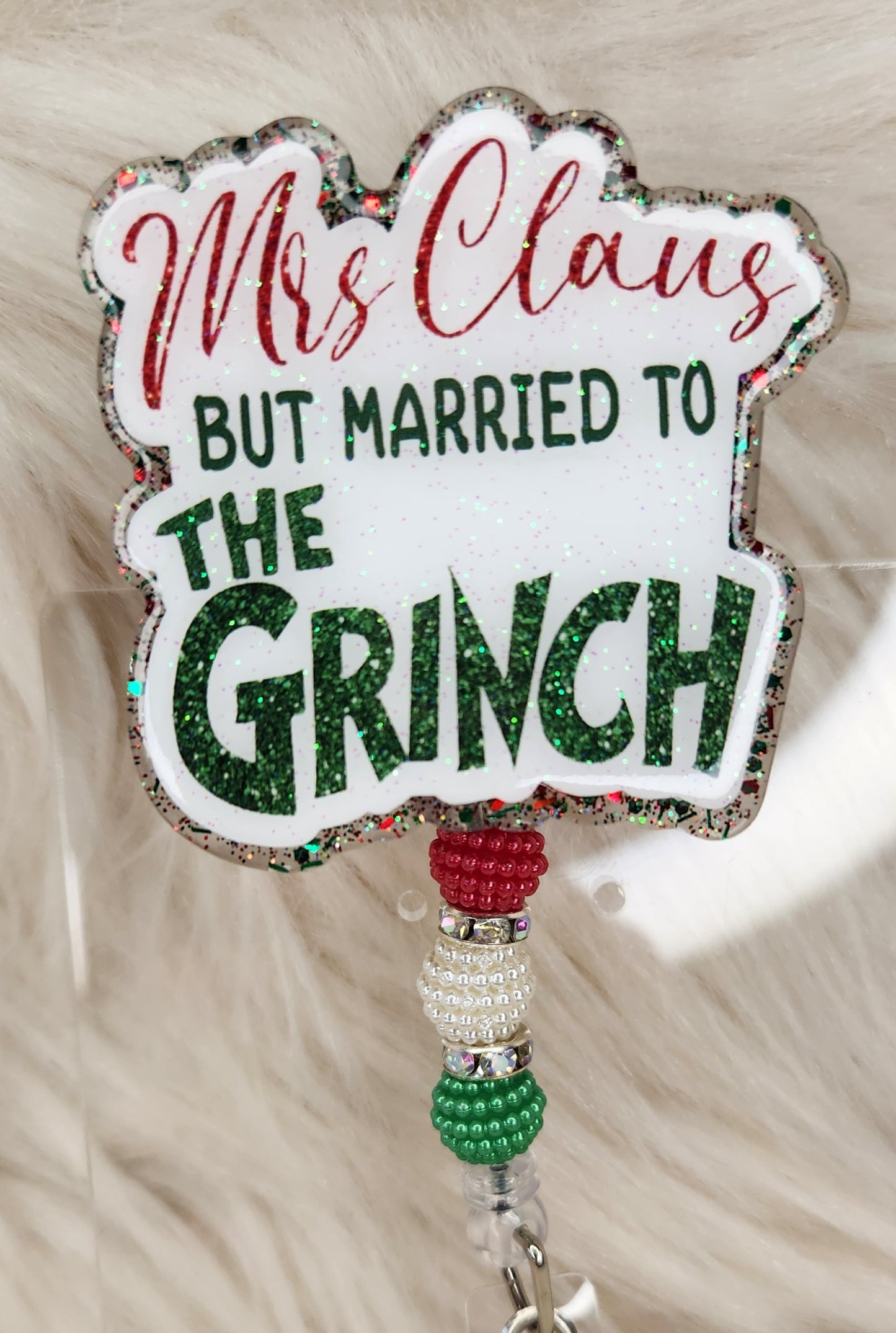 Mrs Claus Badge Reel Face