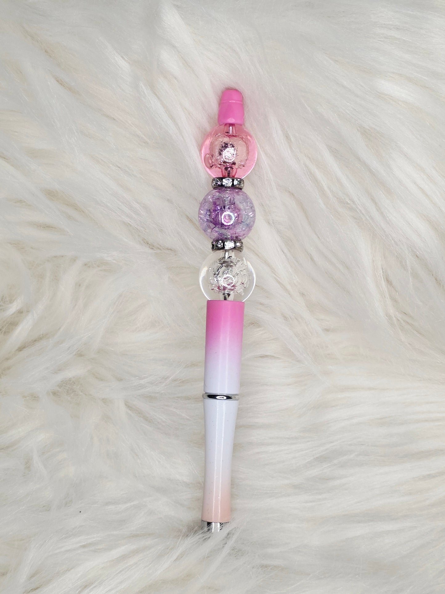 Pink/Purple Beaded Pen