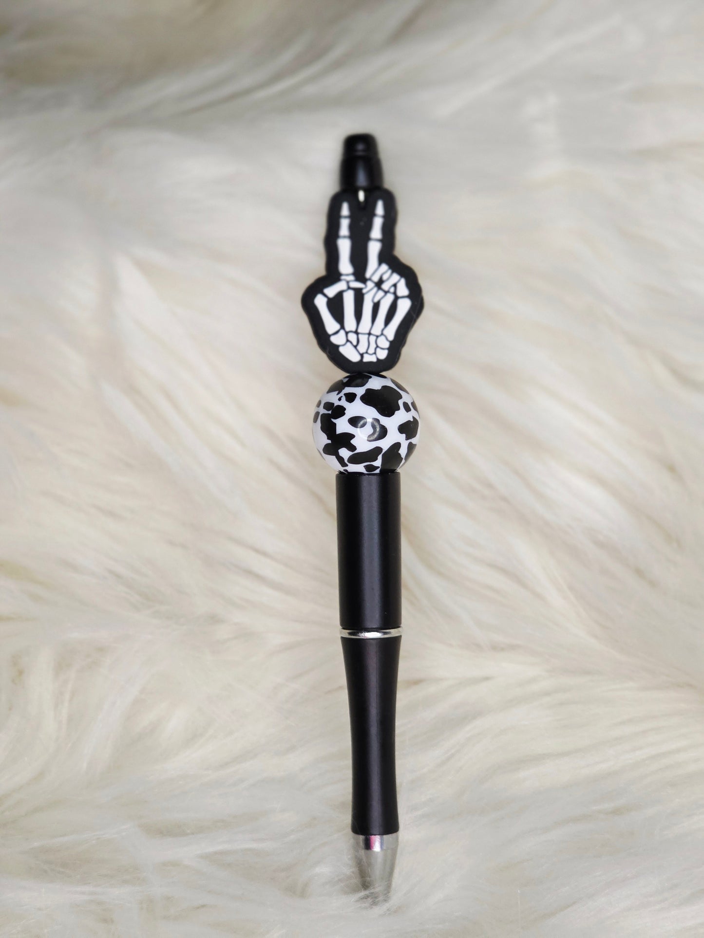 Black Peace Beaded Pen