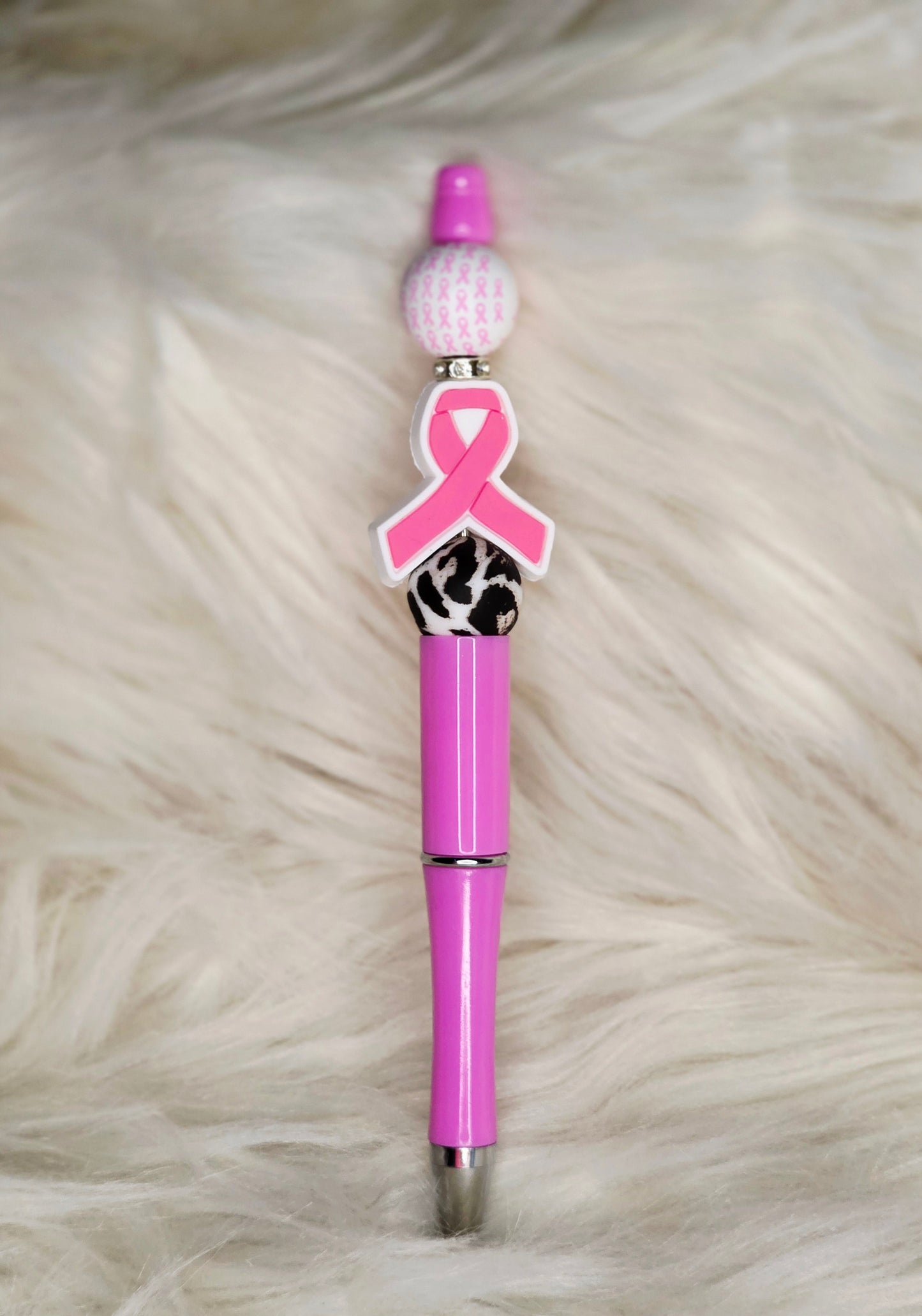 Breast Cancer Leopard Beaded Pen
