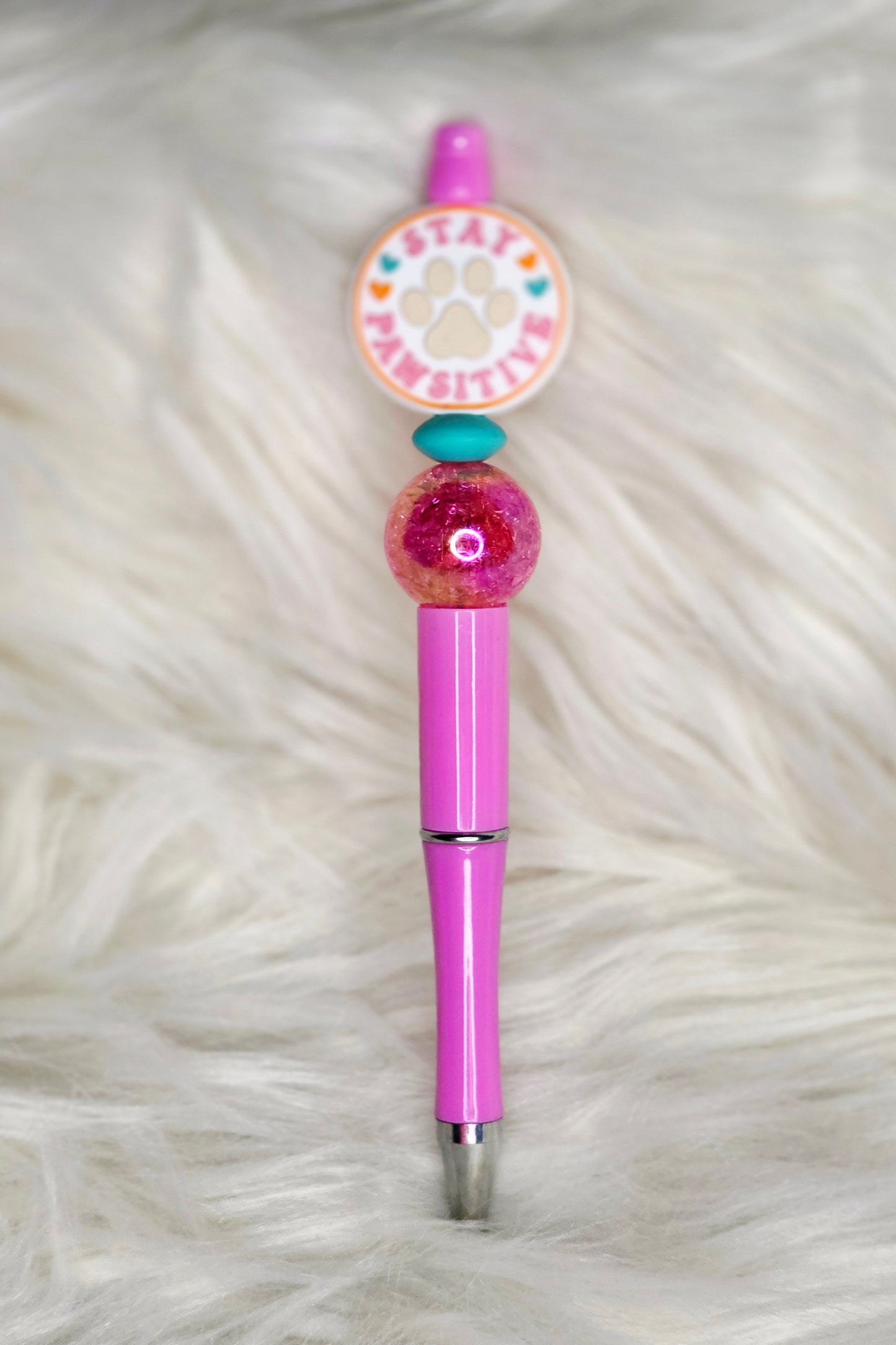 Stay Pawsitive Beaded Pen