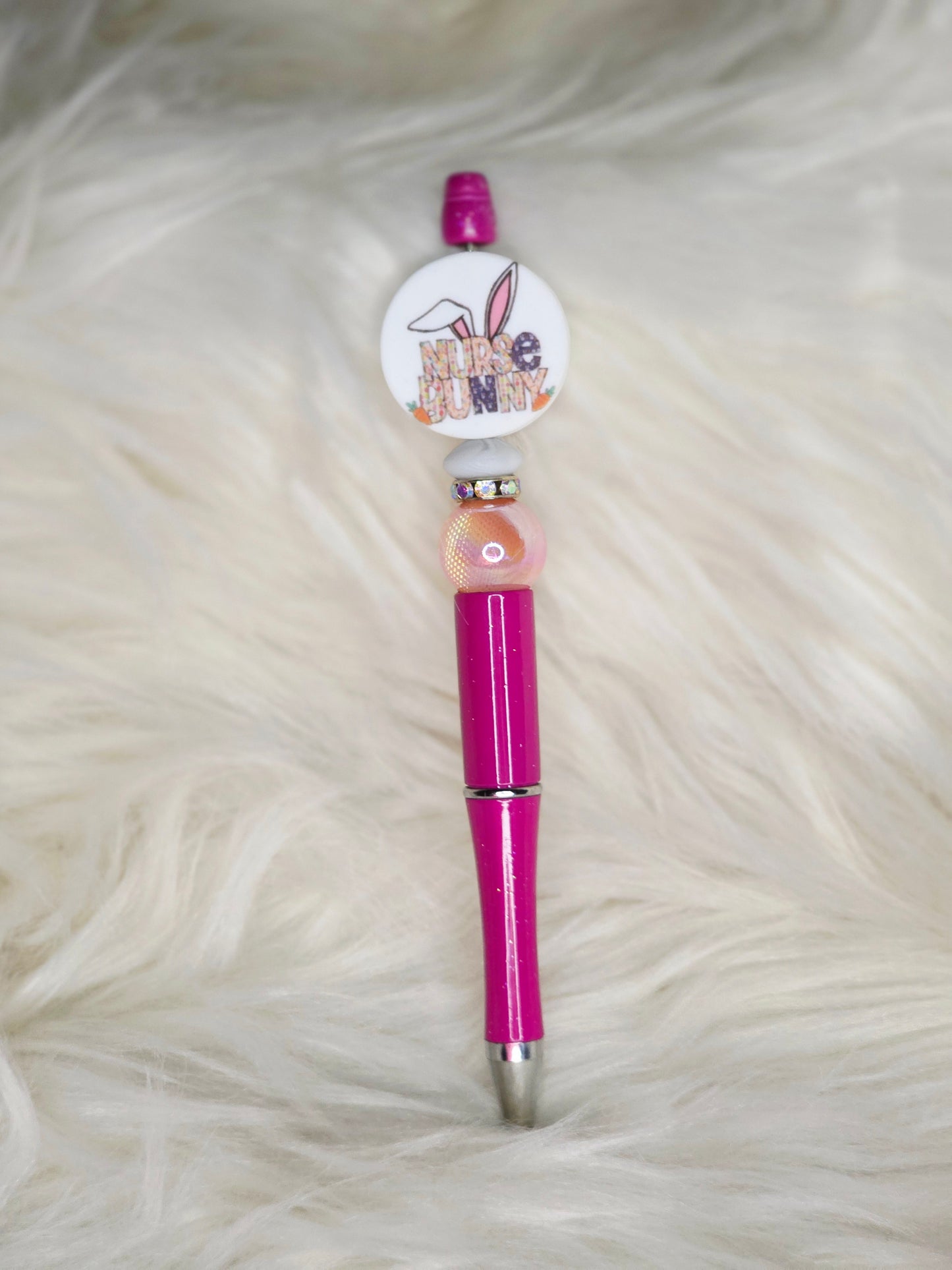 Nurse Bunny Beaded Pen