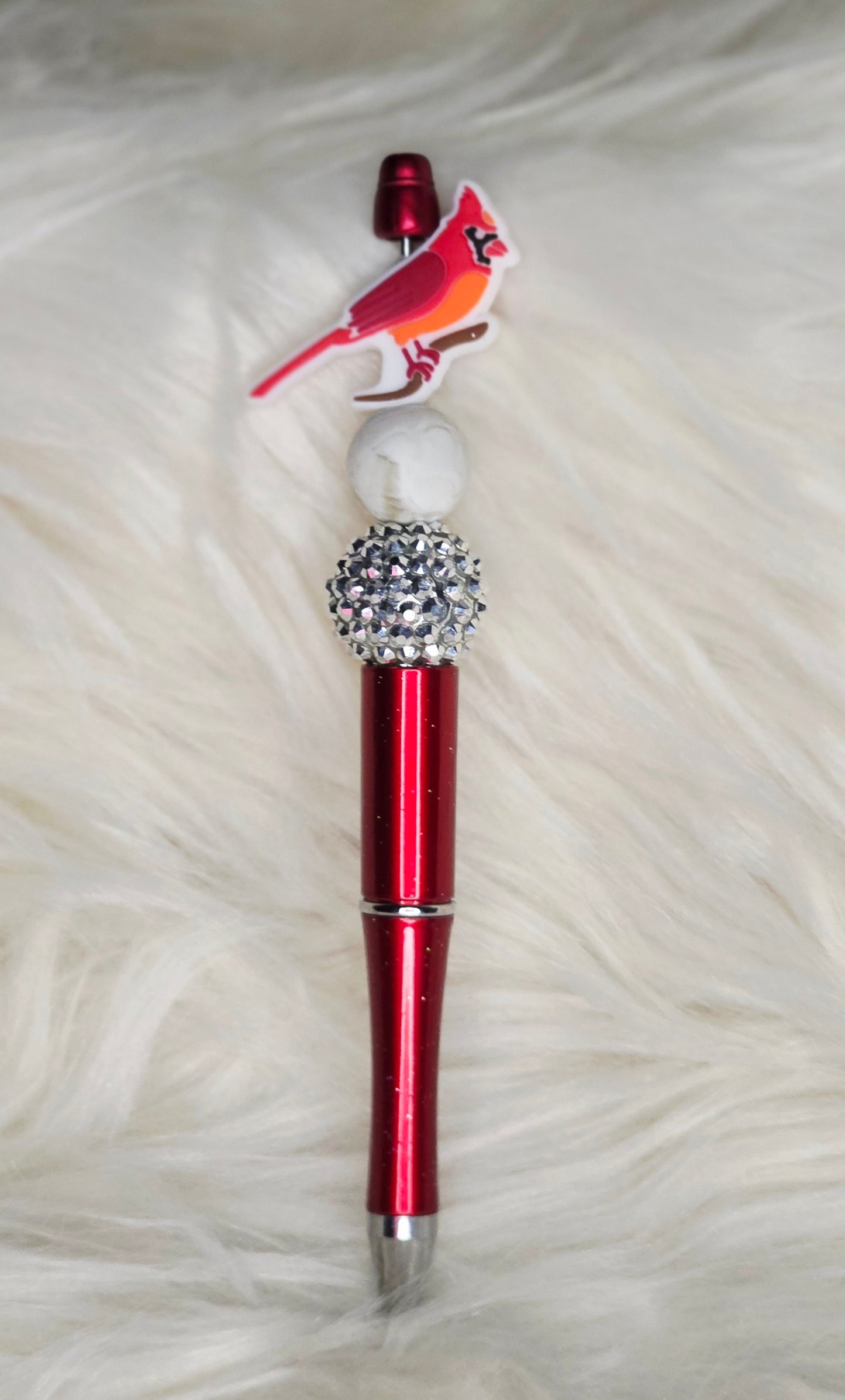 Cardinal Beaded Pen