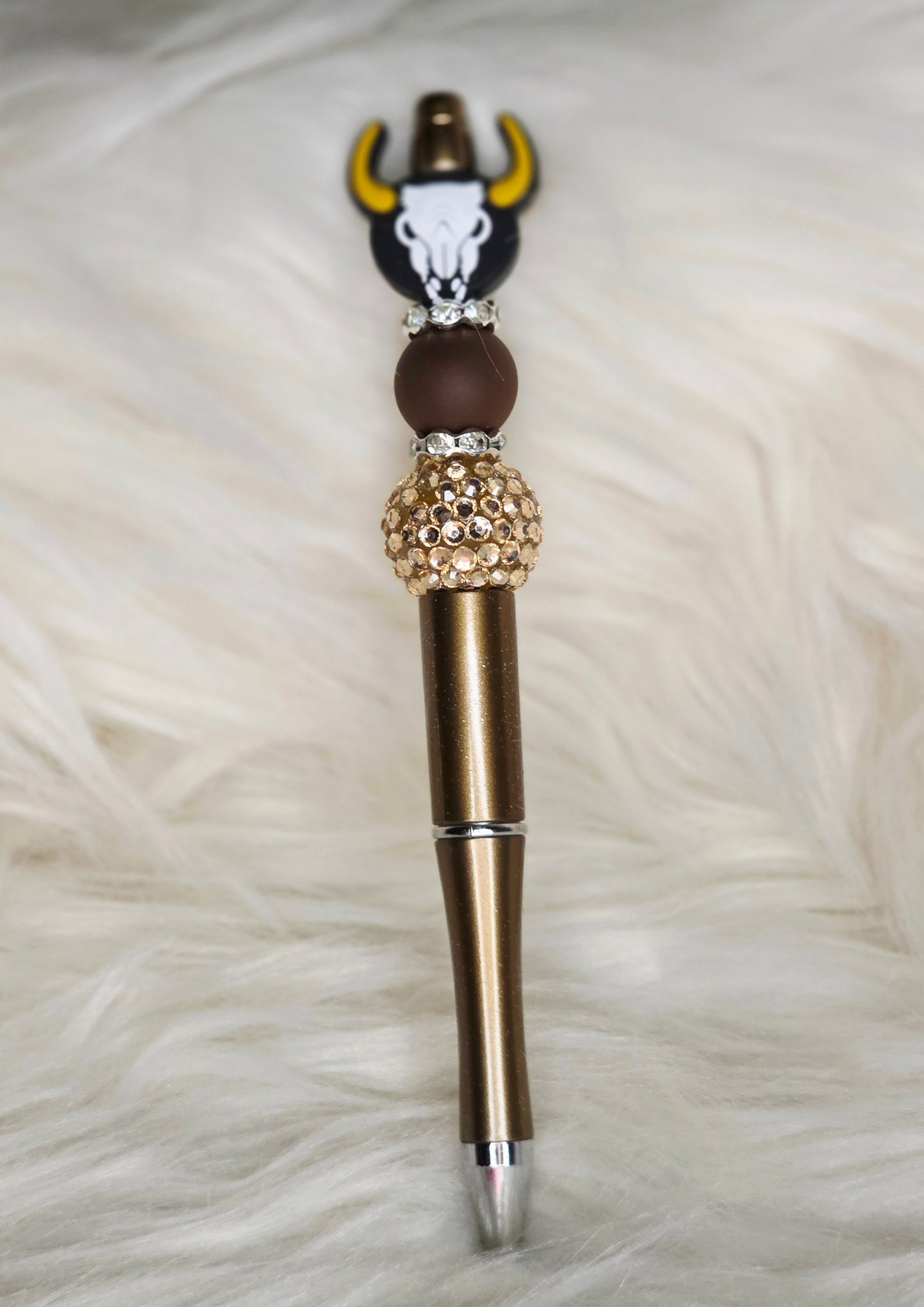 Cow Skull Beaded Pen