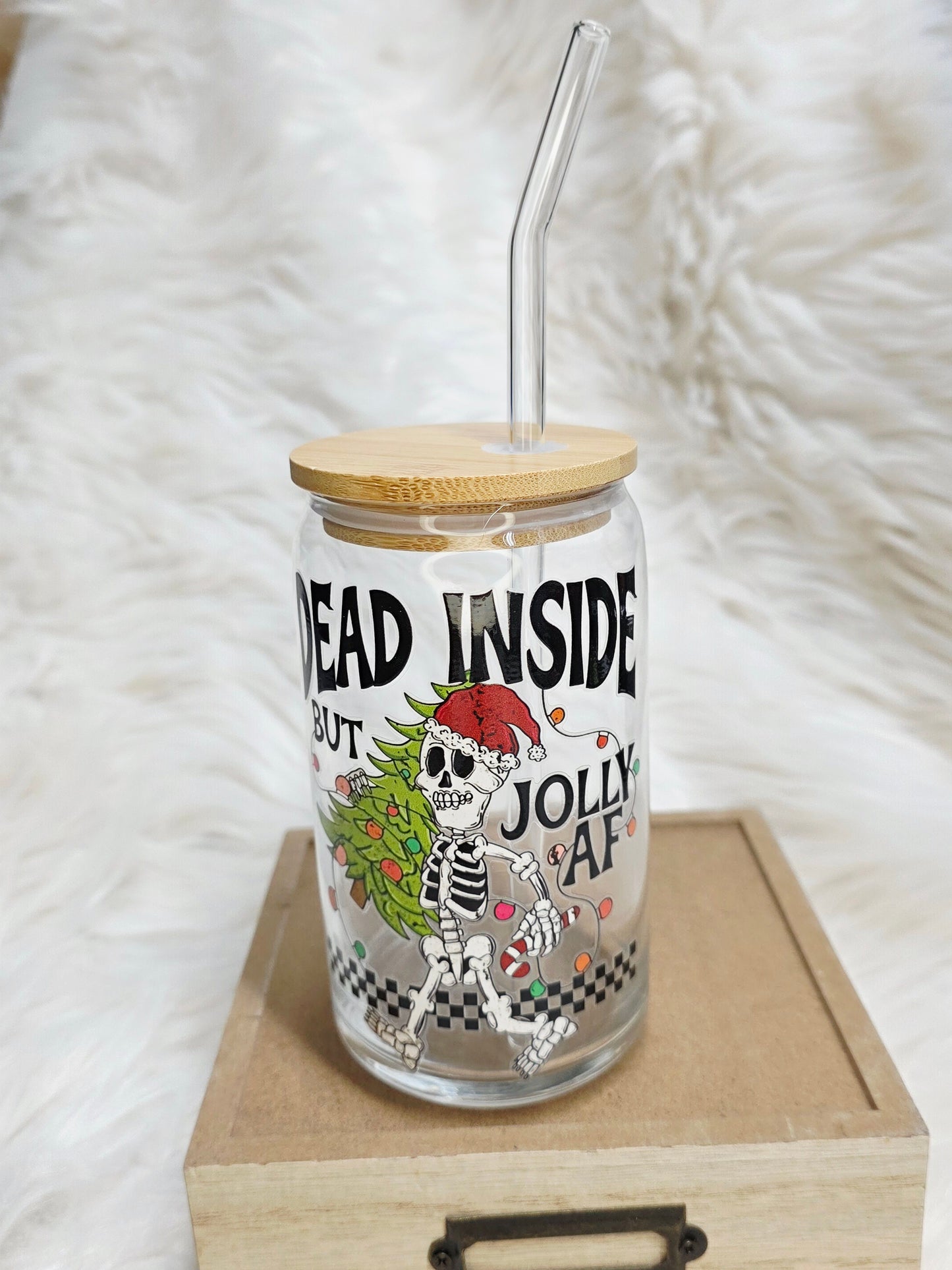 16 oz Dead Inside Glass Tumbler