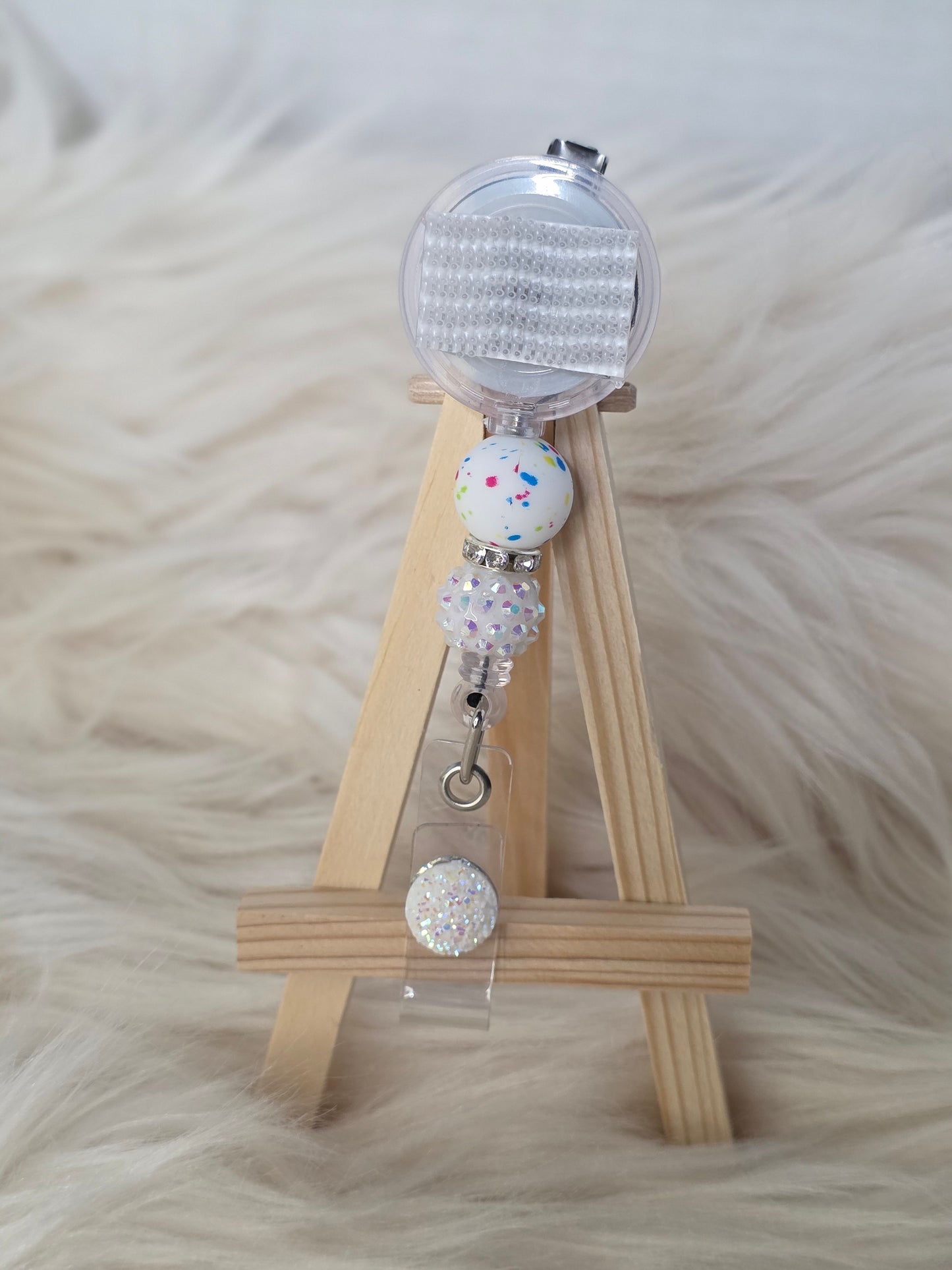 Sprinkle Interchangeable Beaded Badge Reel(Alligator Clip)