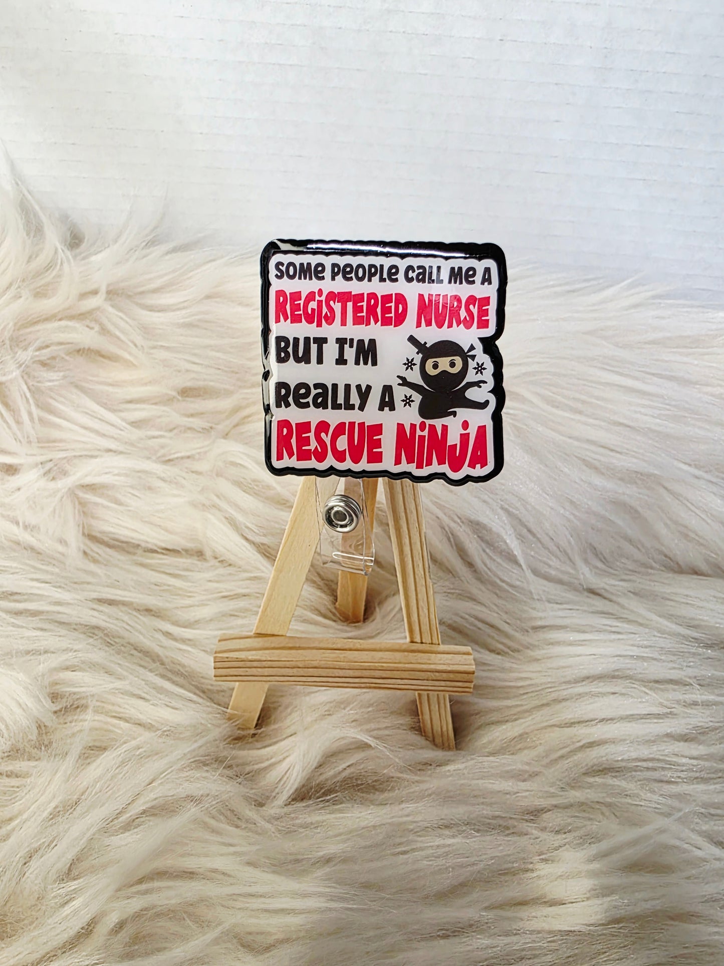 Rescue Ninja Badge Reel Face