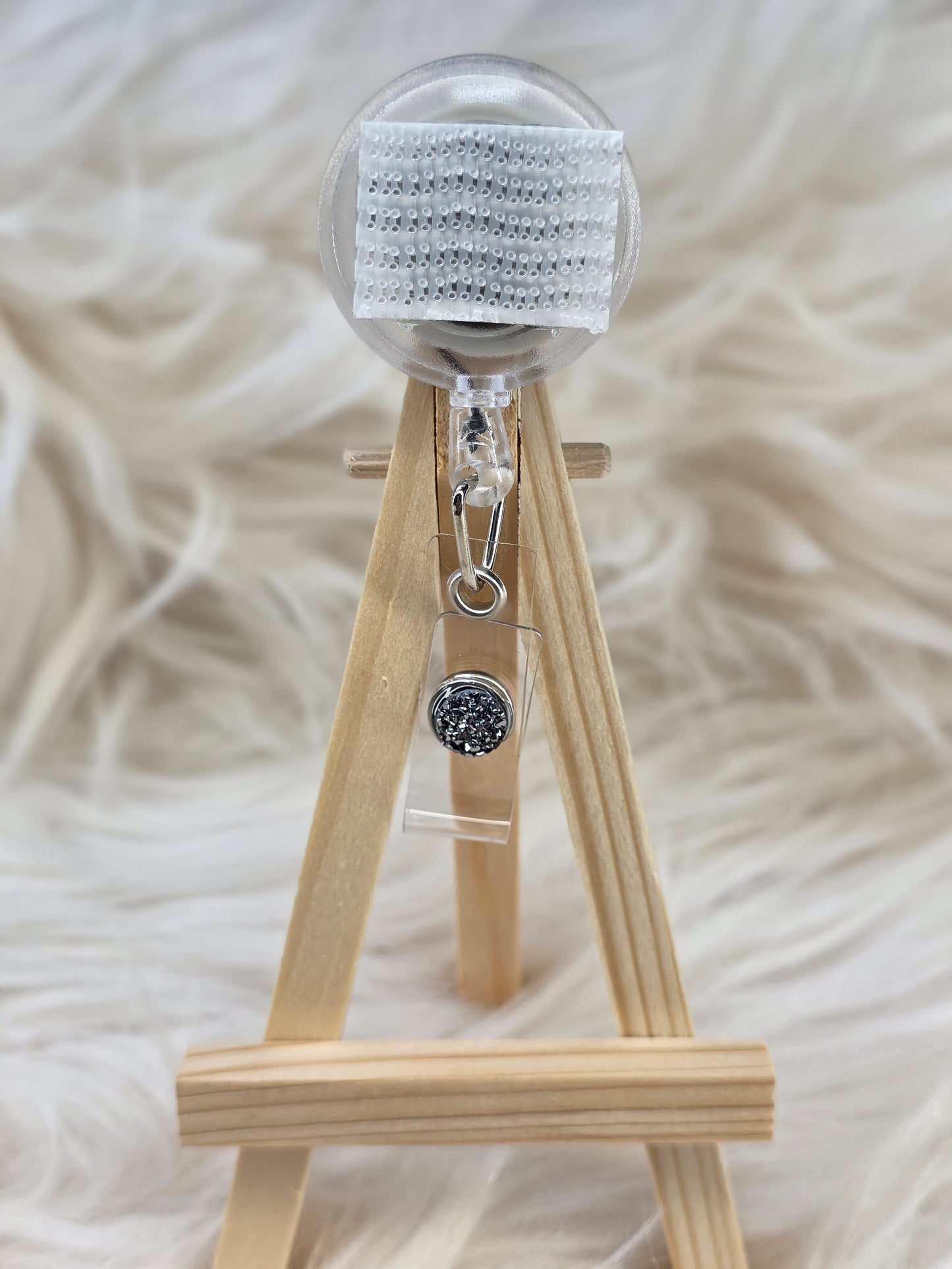Dark Silver Basic Interchangeable Badge Reel (Belt Clip)