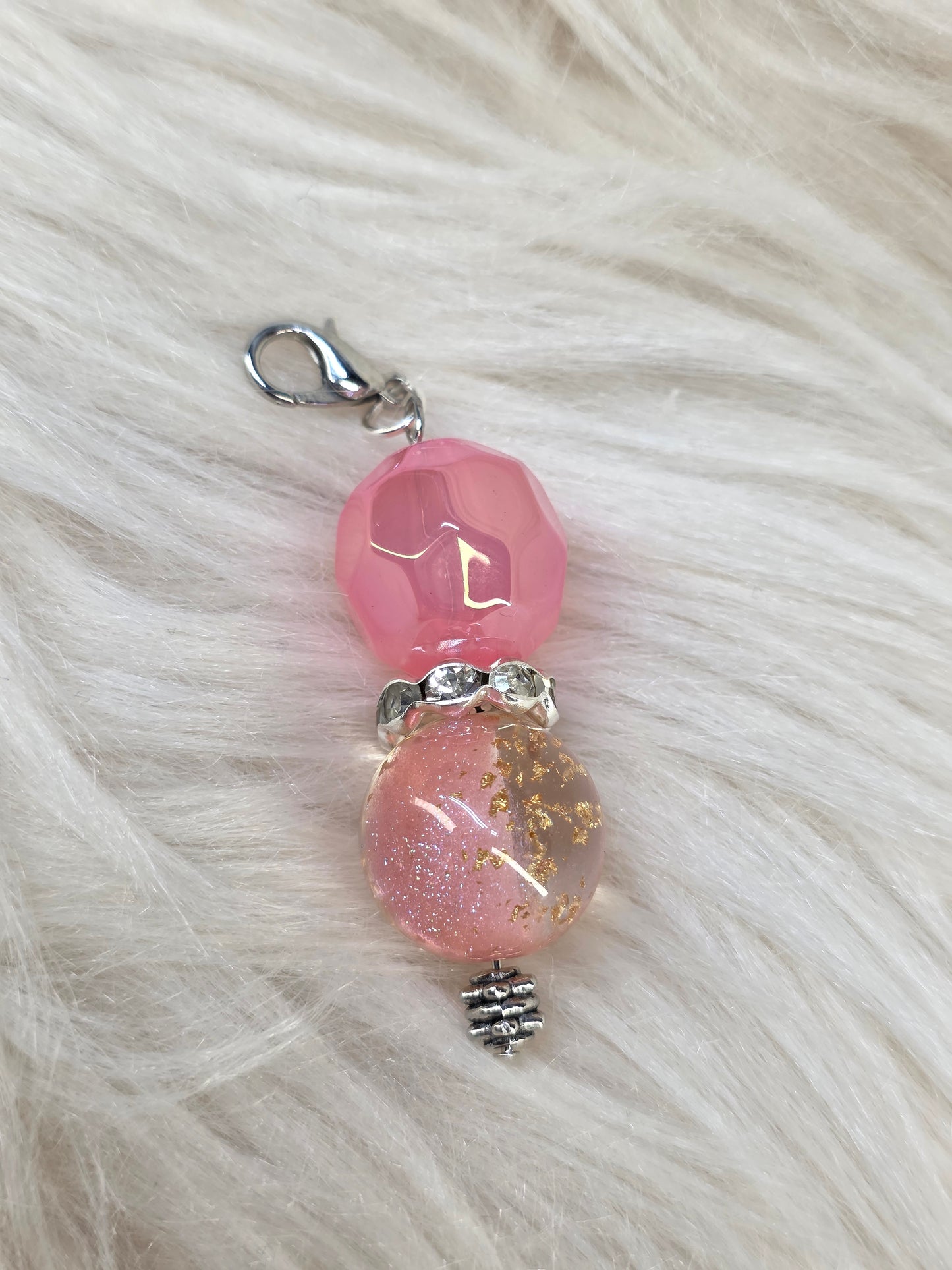 Pink Badge Reel Charm