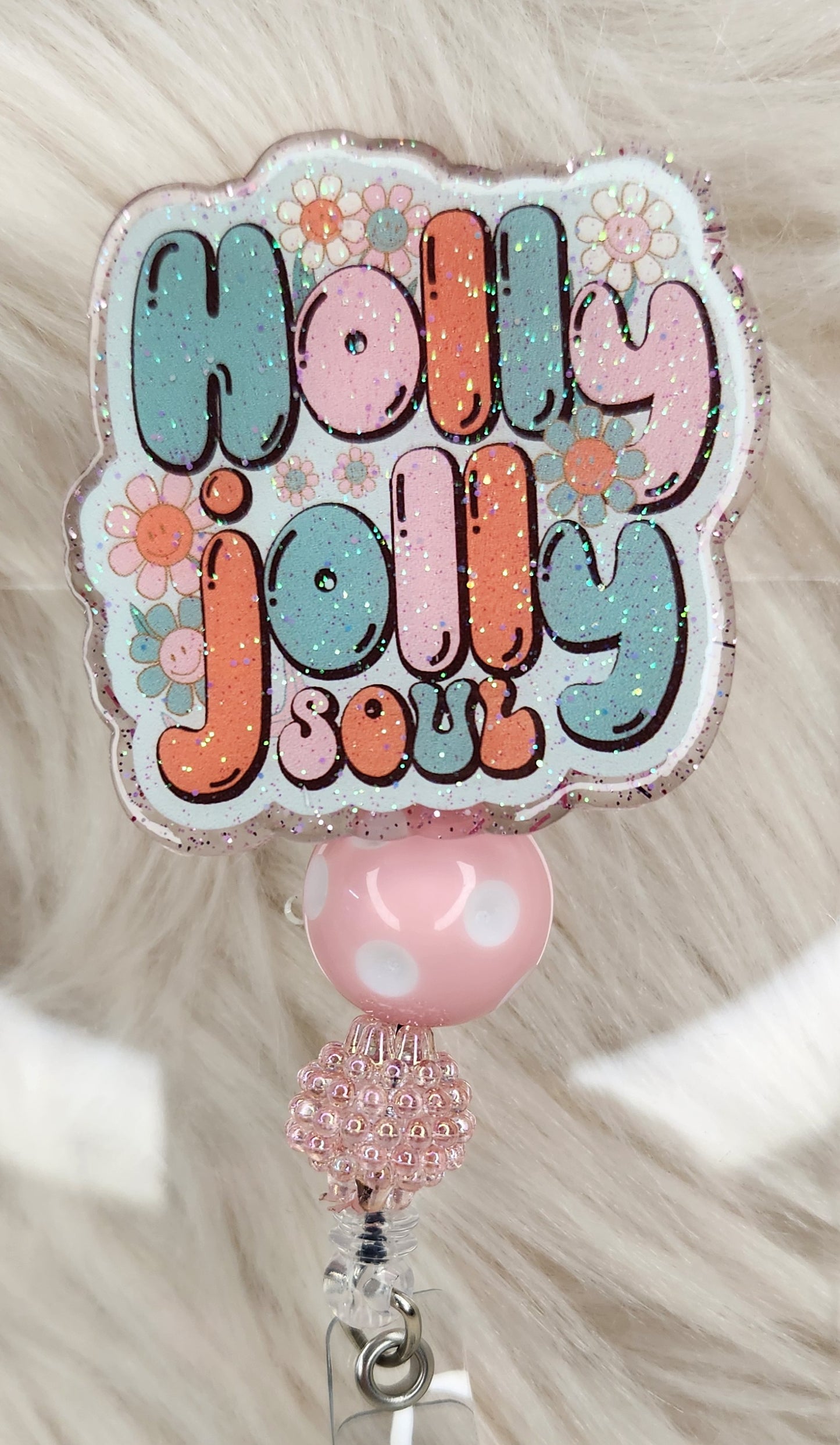 Holly Jolly Badge Reel Face