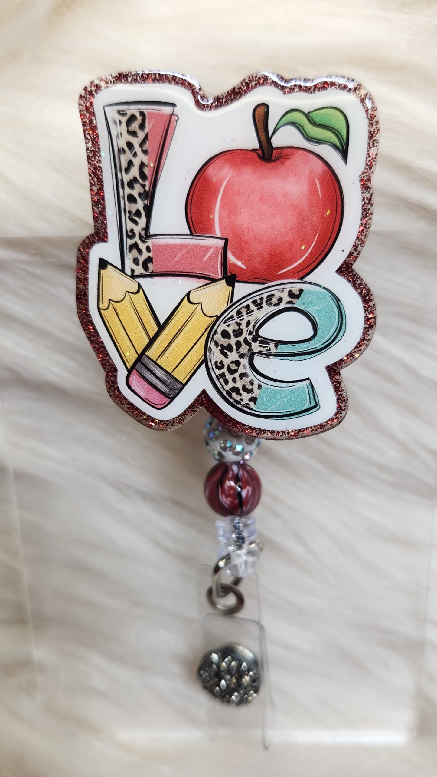Love Teacher Badge Reel Face