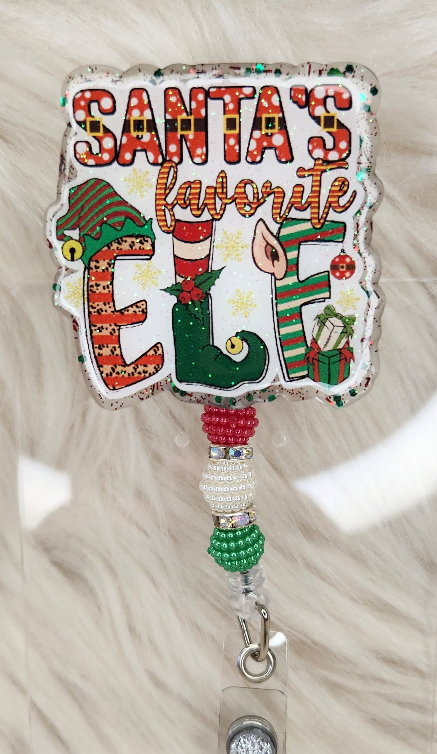 Santa's Favorite Elf Badge Reel Face