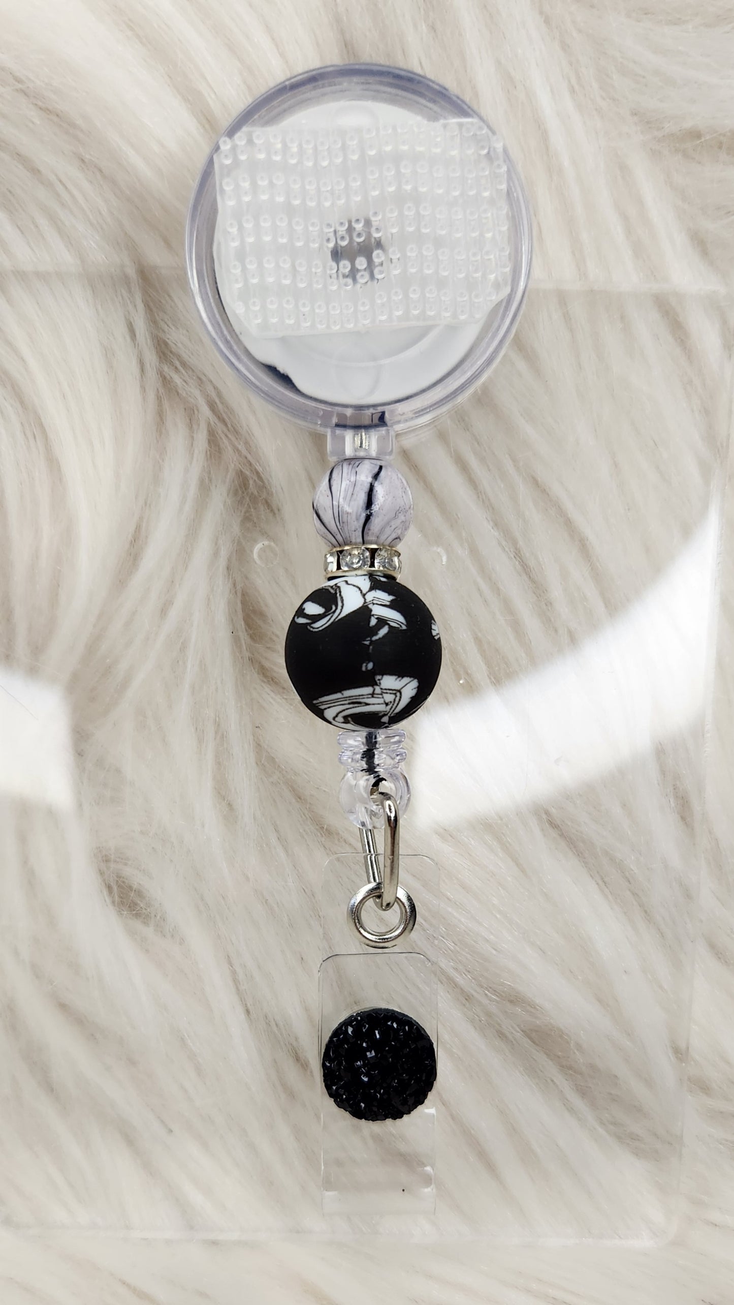 Black Swirl Badge Reel(Alligator Clip)