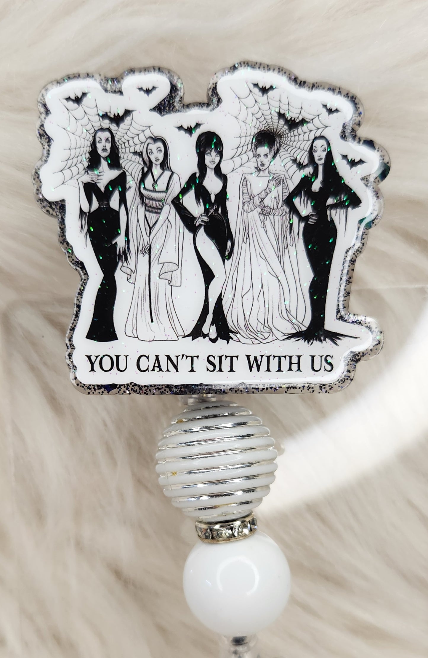 Can't Sit With Us Badge Reel Face