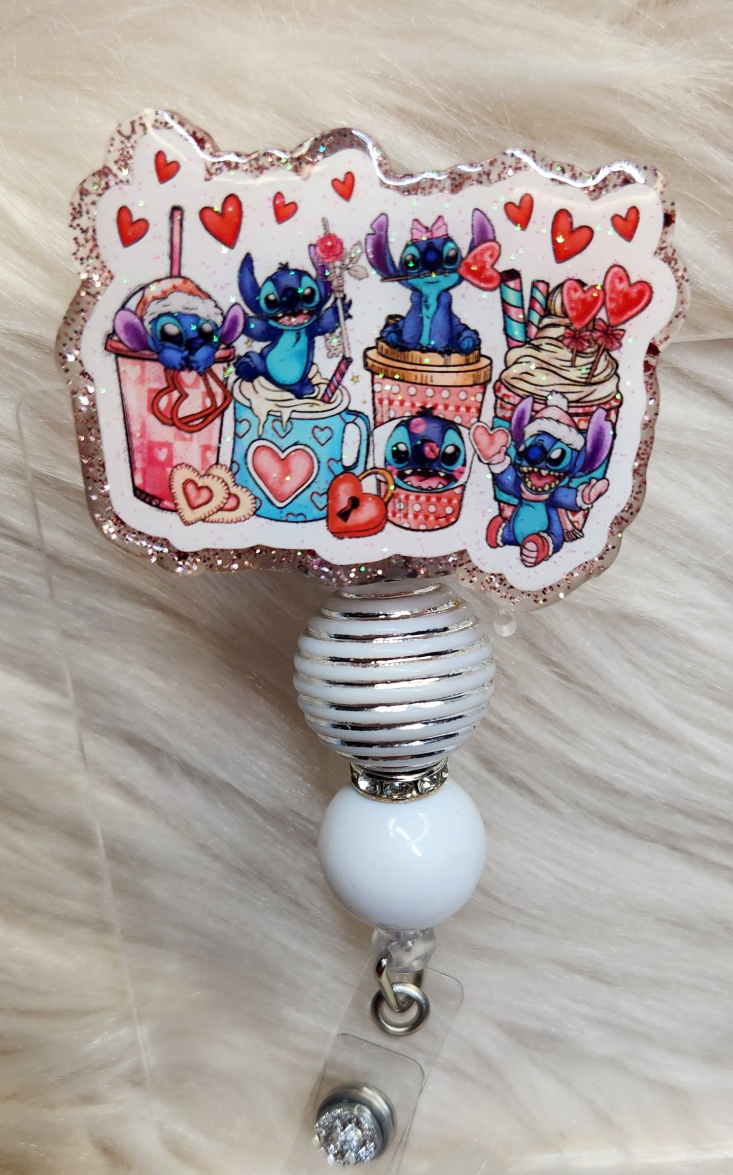 Valentine Blue Alien Badge Reel Face