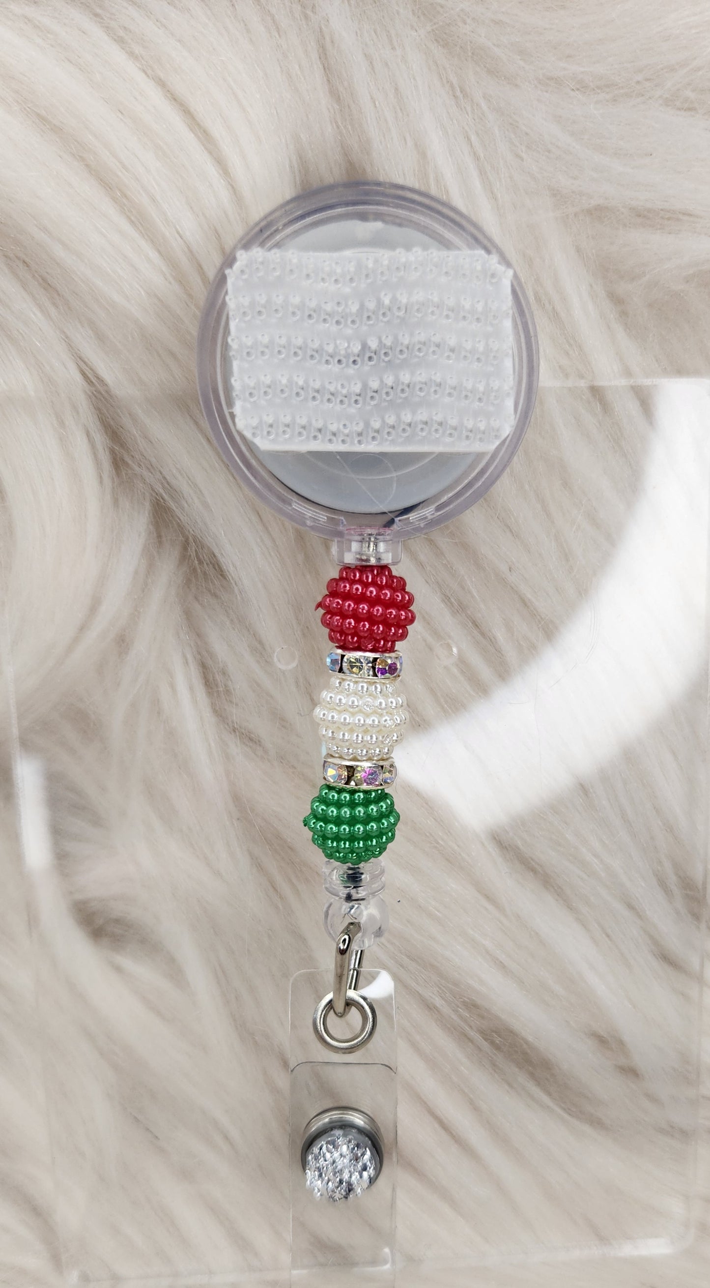Red/White/Green Badge Reel(Alligator Clip)