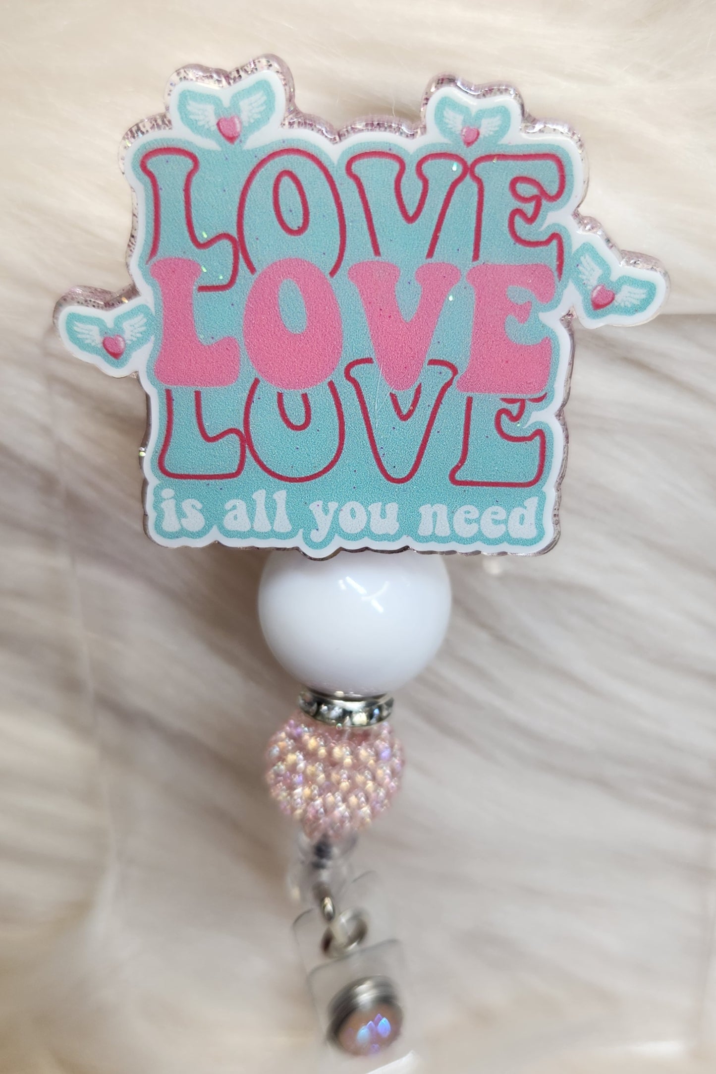LOVE LOVE LOVE Badge Reel Face