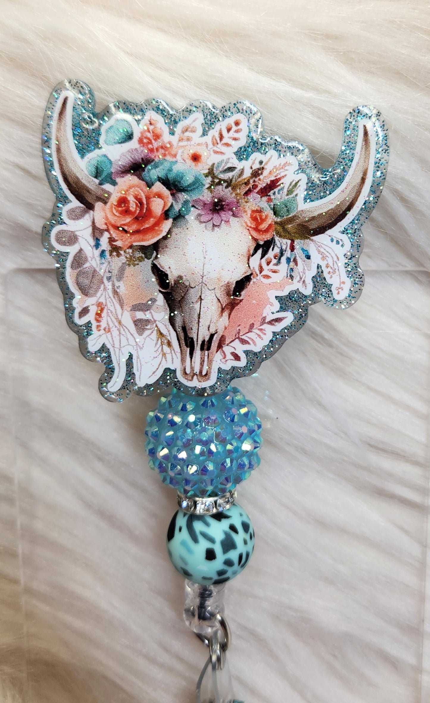 Cow Skull Badge Reel Face