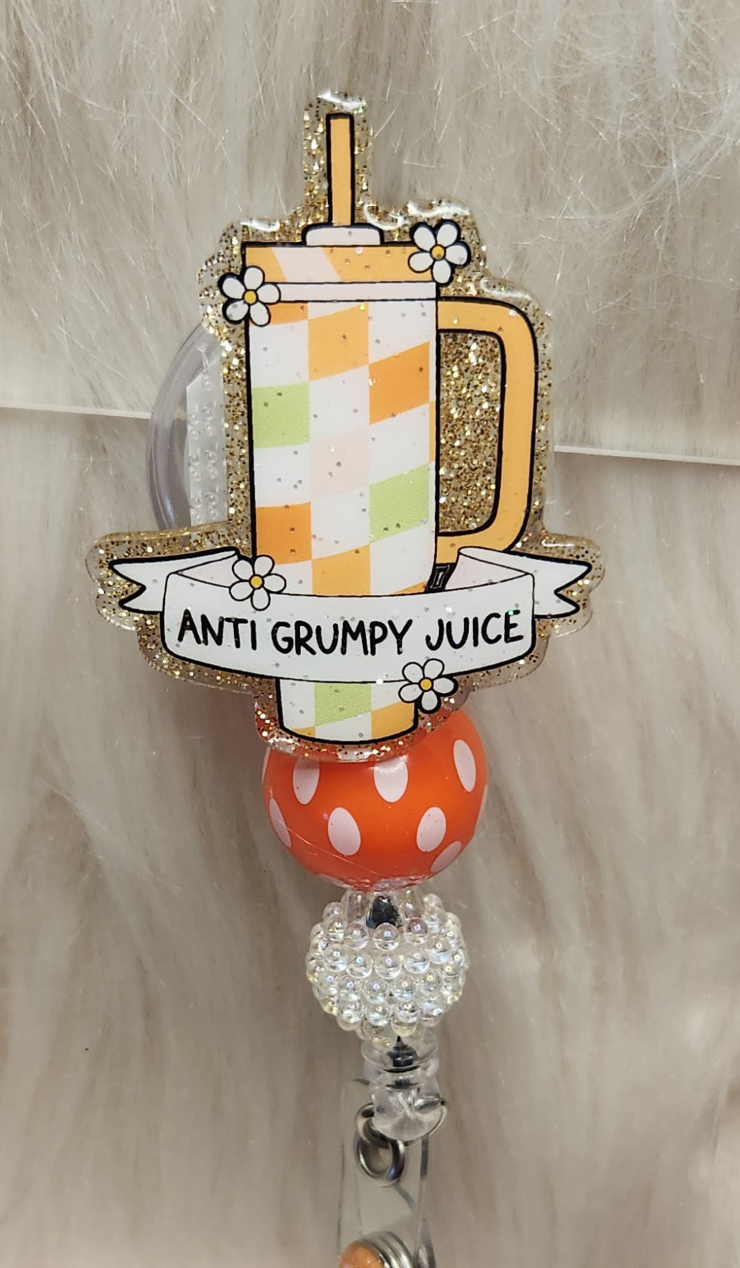 Anti Grumpy Juice Badge Reel Face