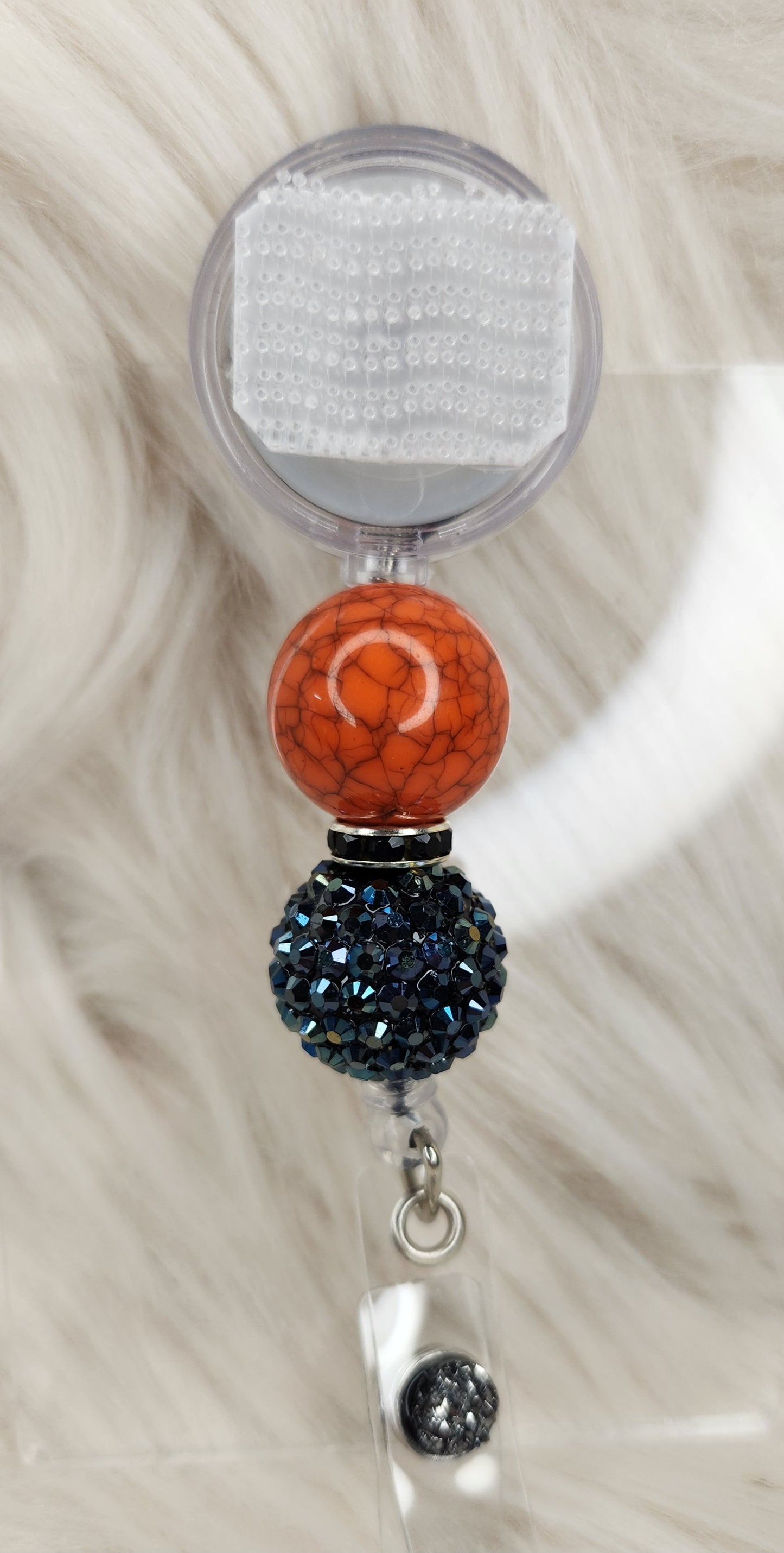 Orange/Black Badge Reel(Alligator Clip)