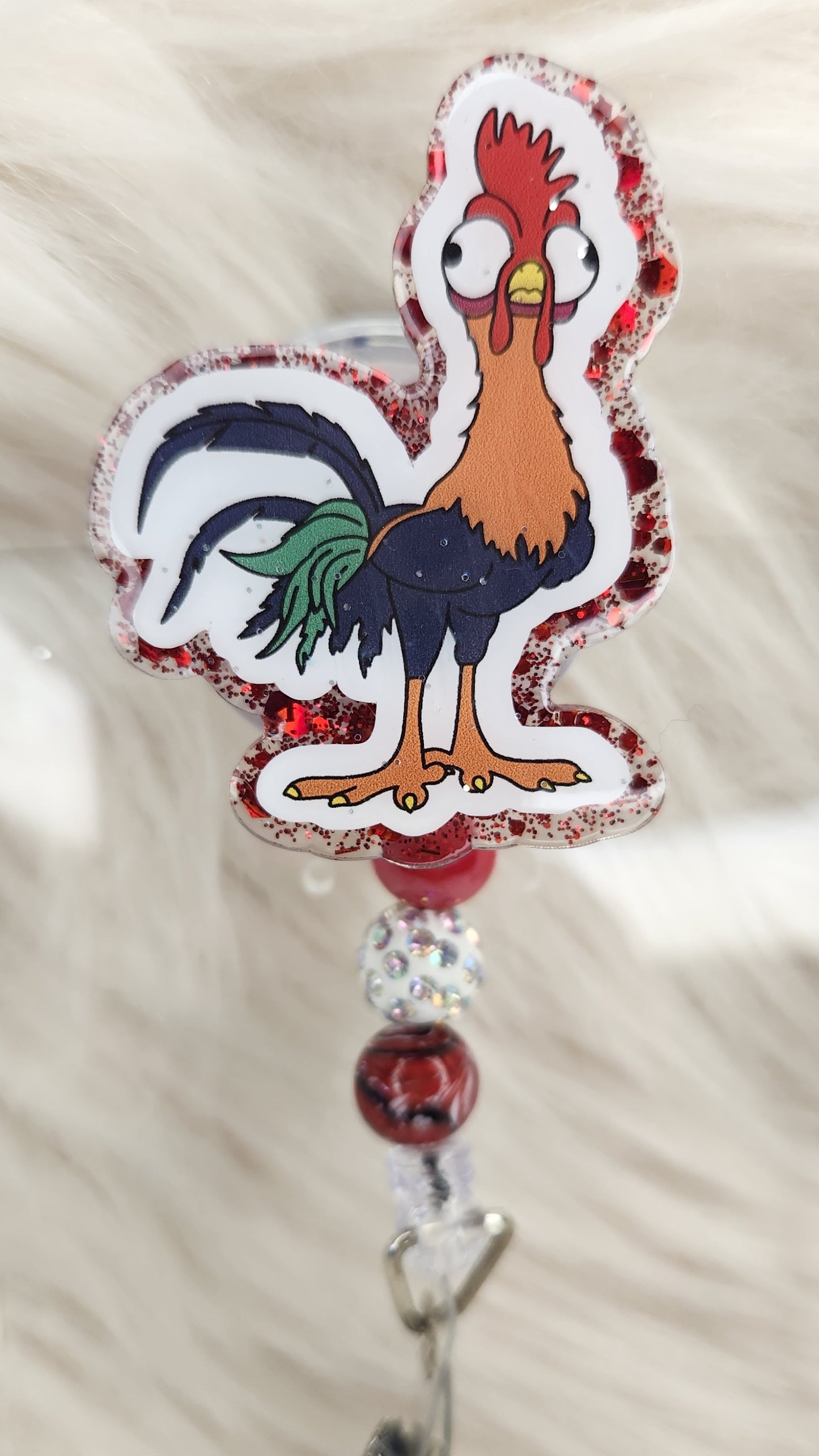 Chicken Badge Reel Face
