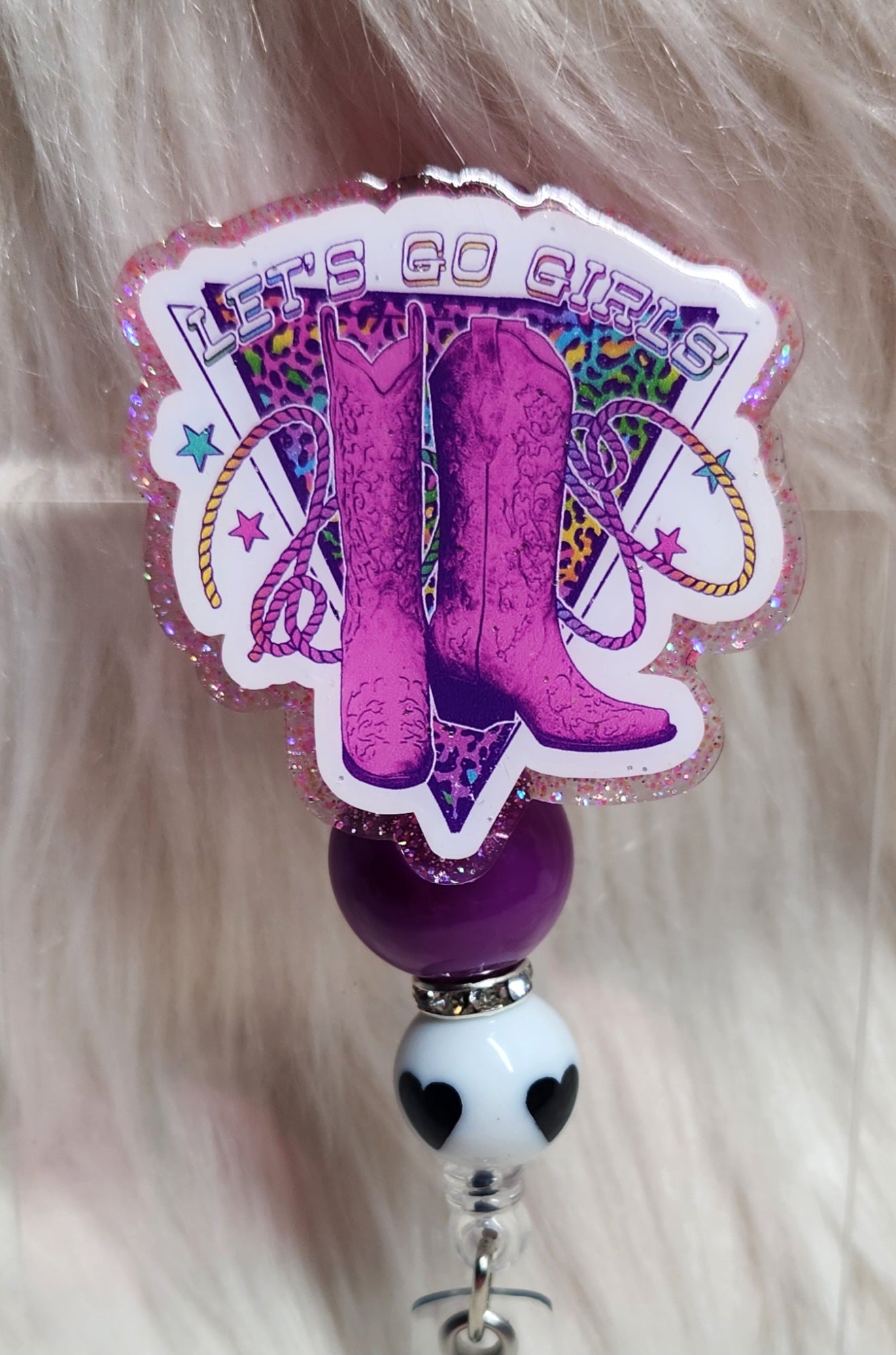 Let's Go Girls Badge Reel Face
