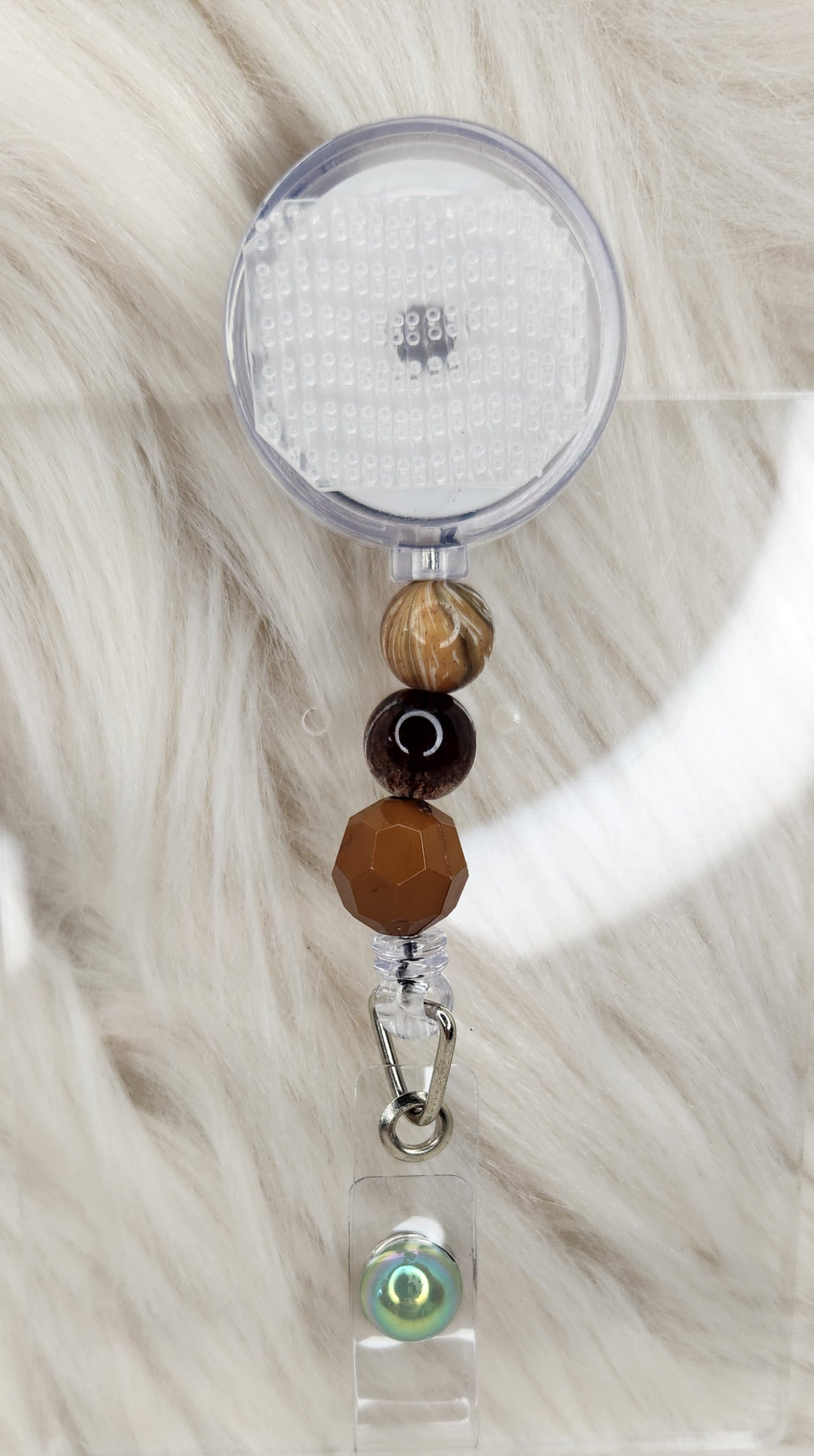 Brown/Green Badge Reel(Alligator Clip)