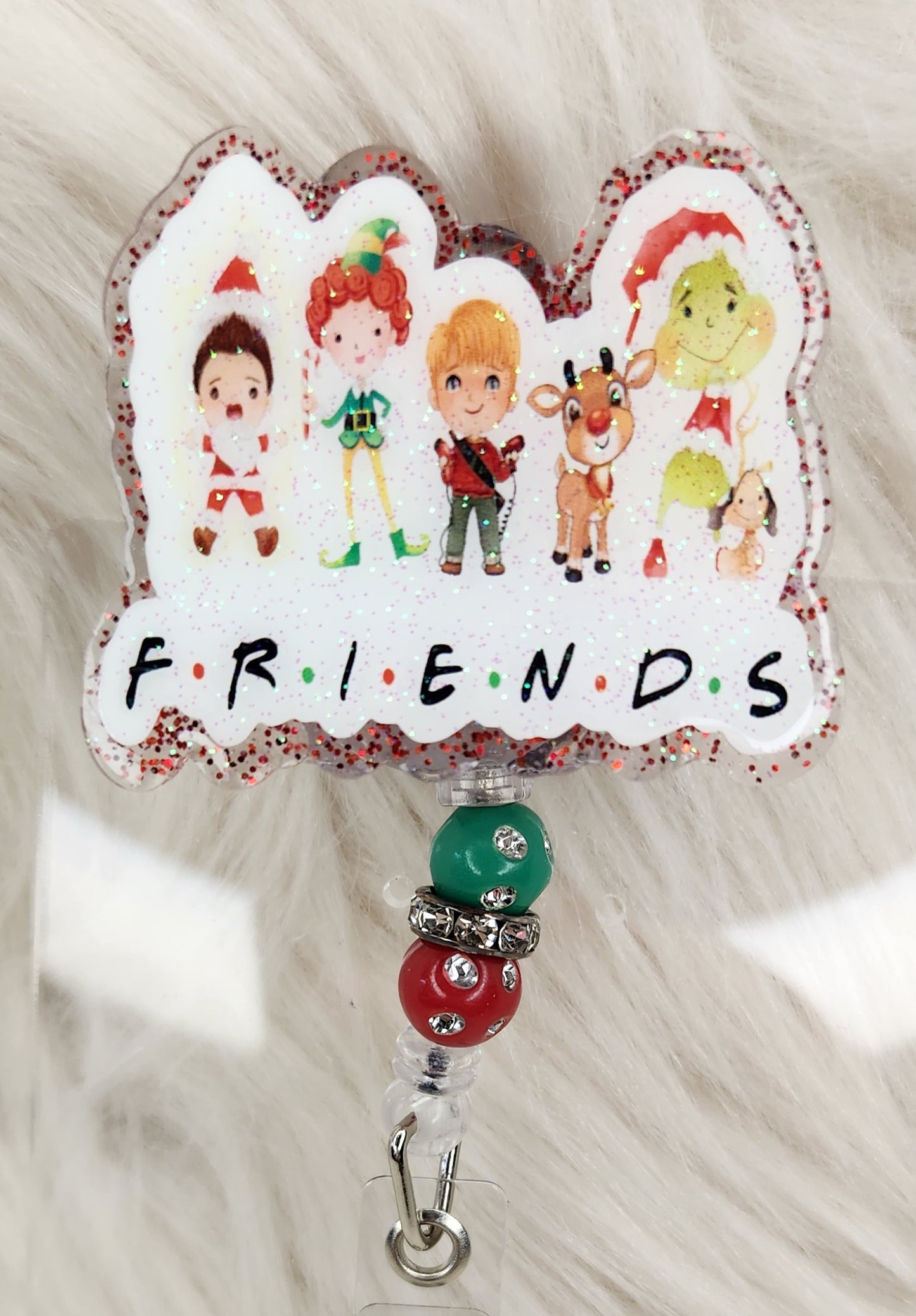 Christmas Friends Badge Reel Face