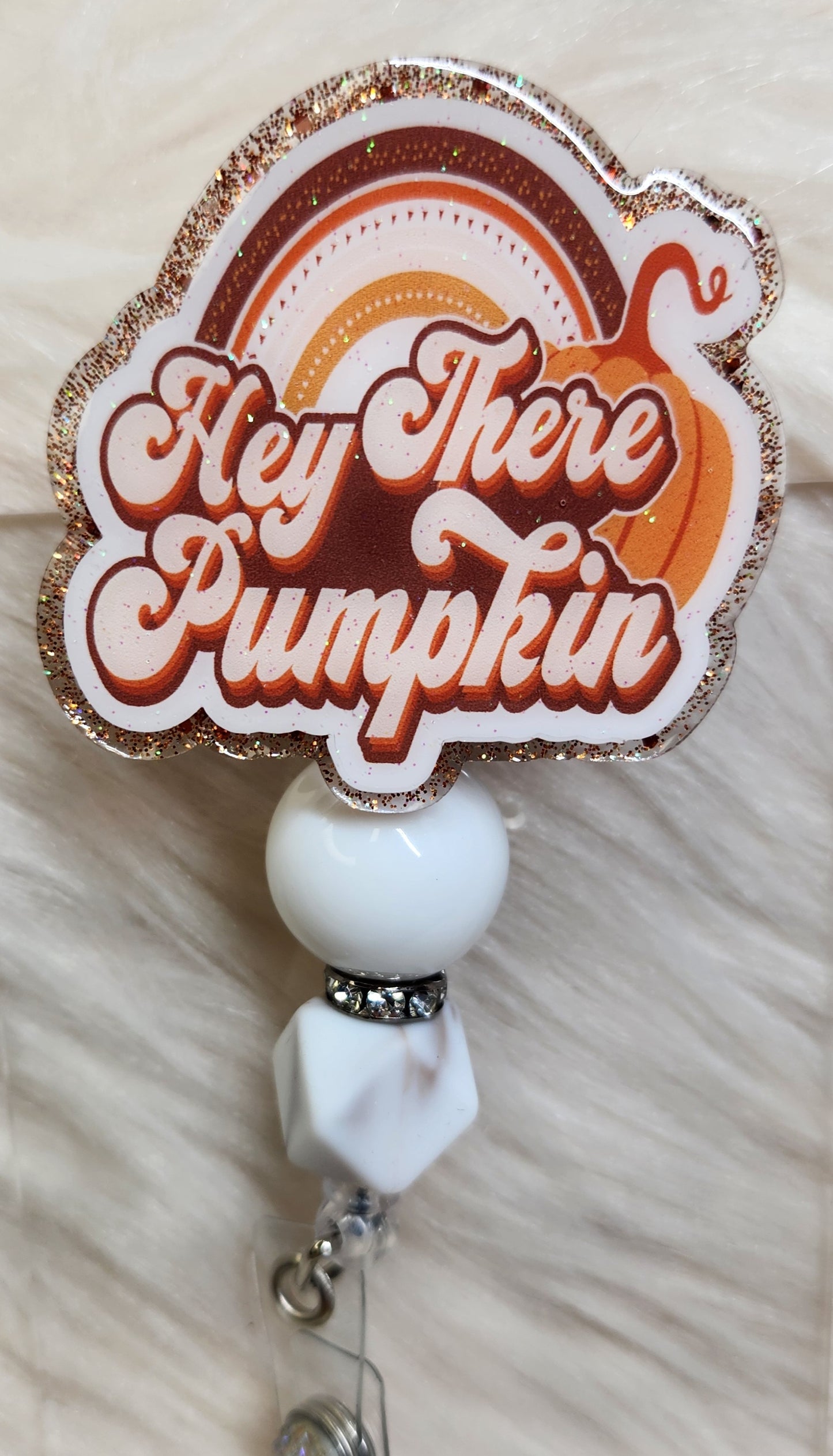 Hey There Pumpkin Badge Reel Face