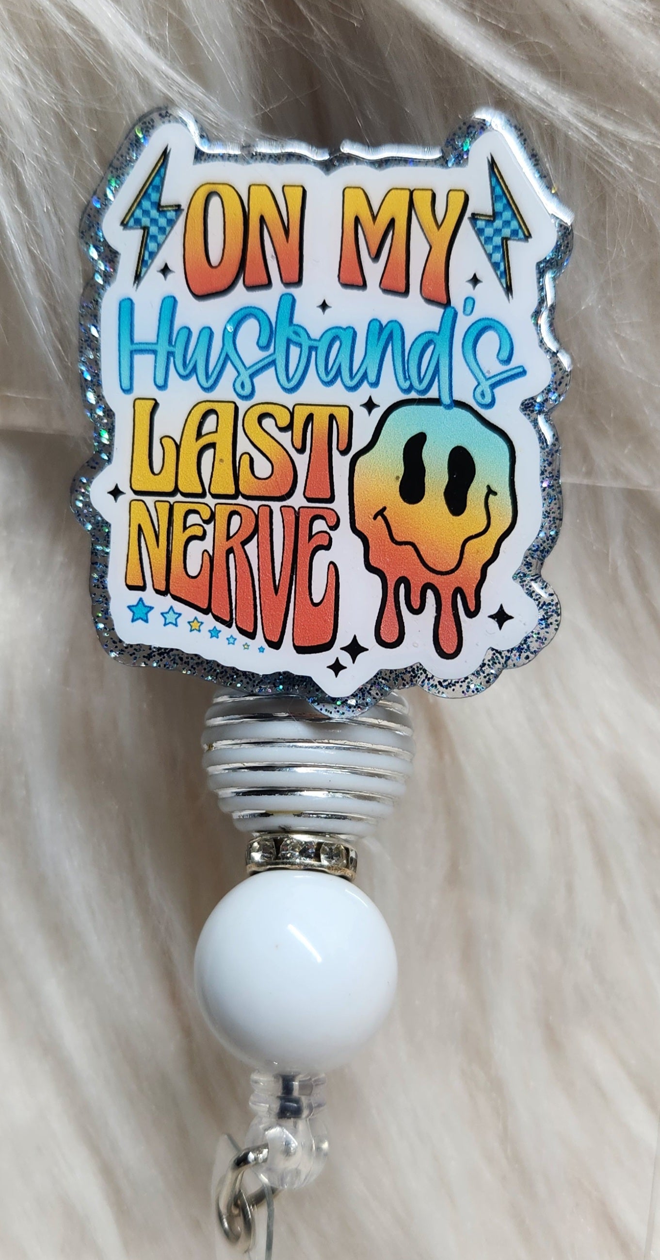 Husband's Last Nerve Badge Reel Face
