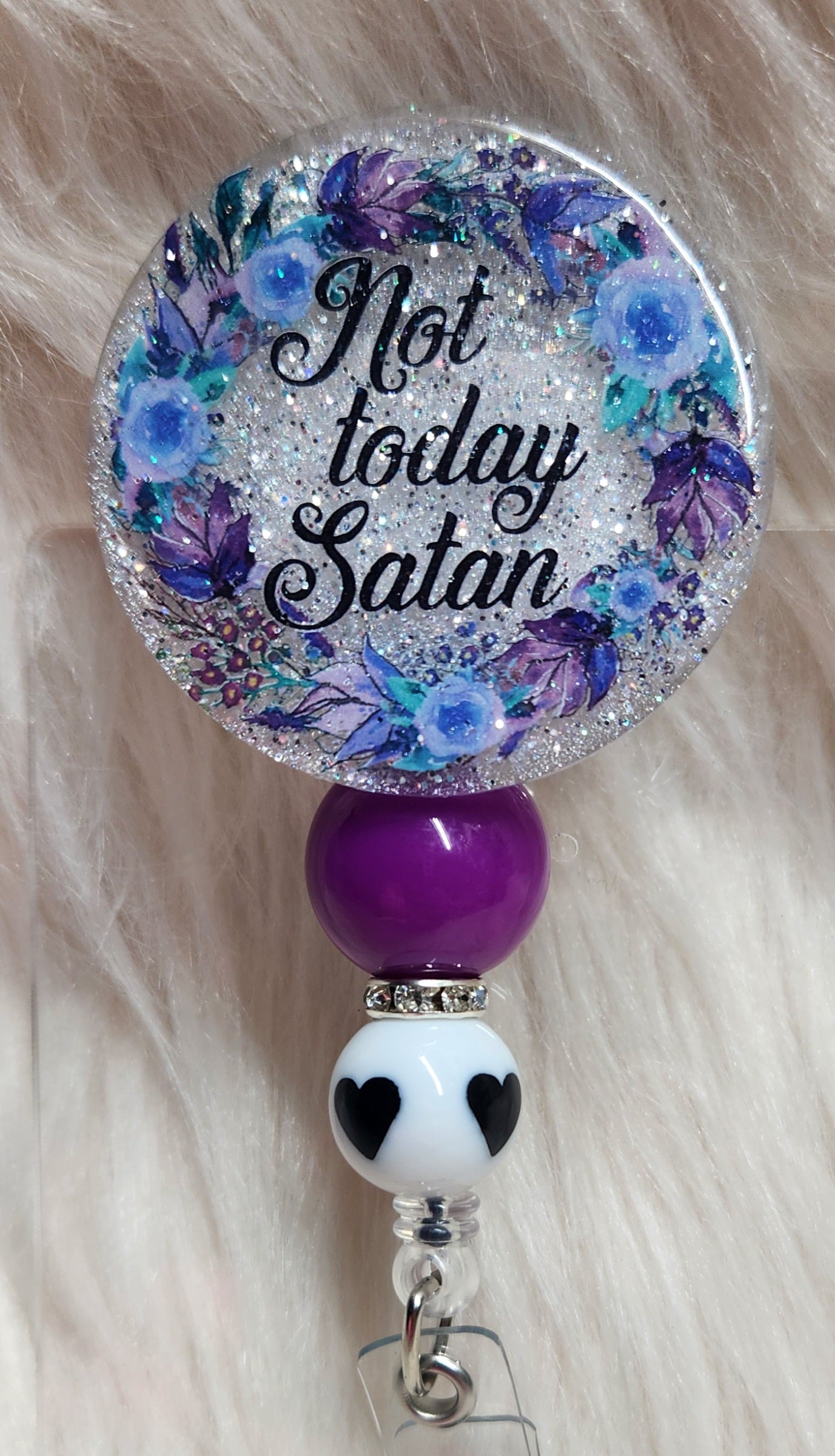 Not Today Satan Badge Reel Face