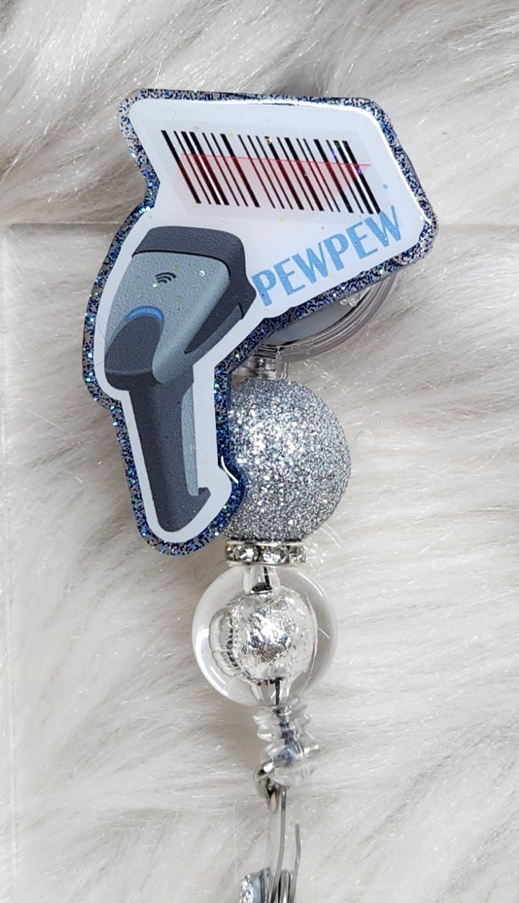 PewPew Badge Reel Face