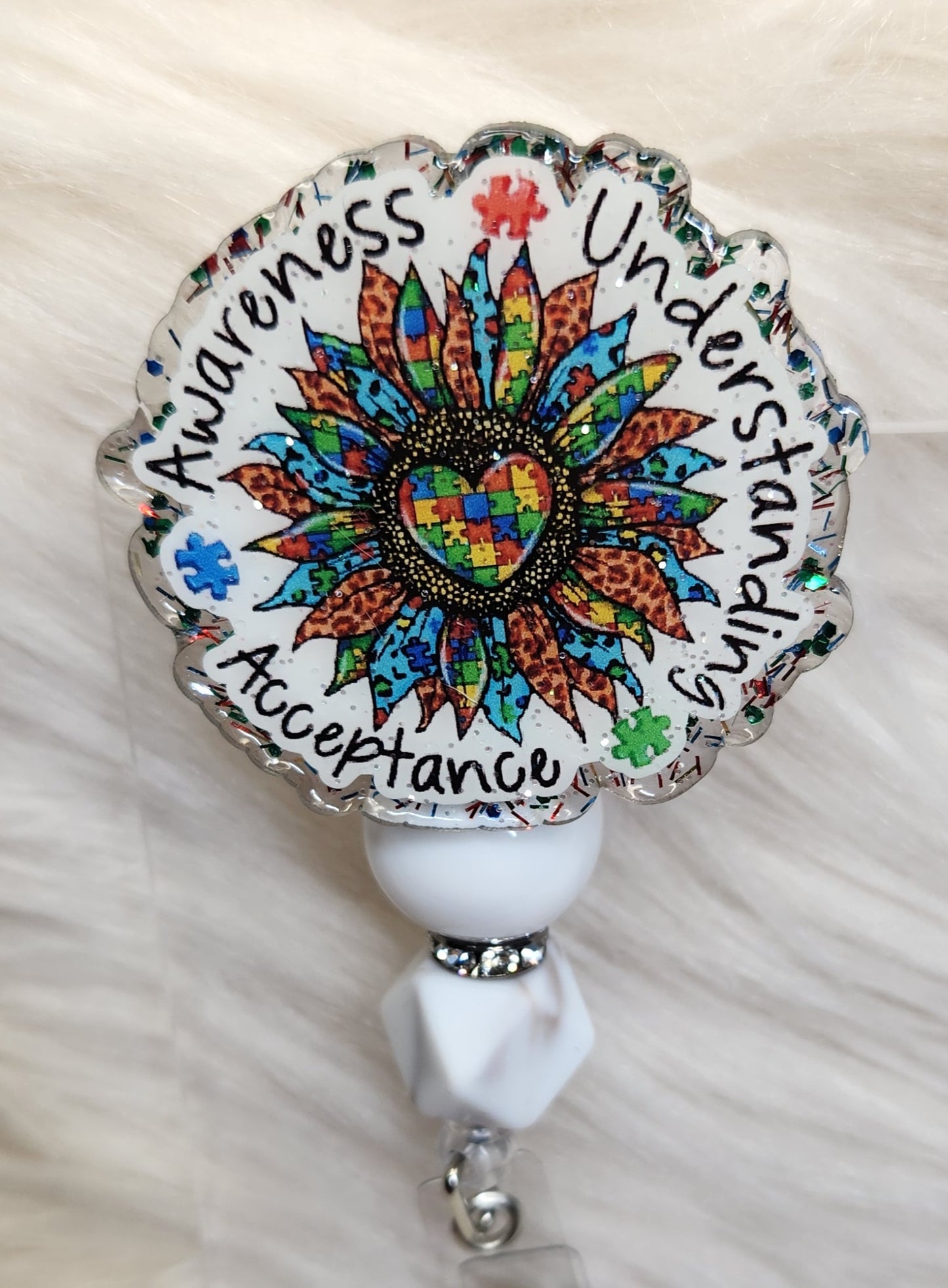 Autism Awareness Badge Reel Face