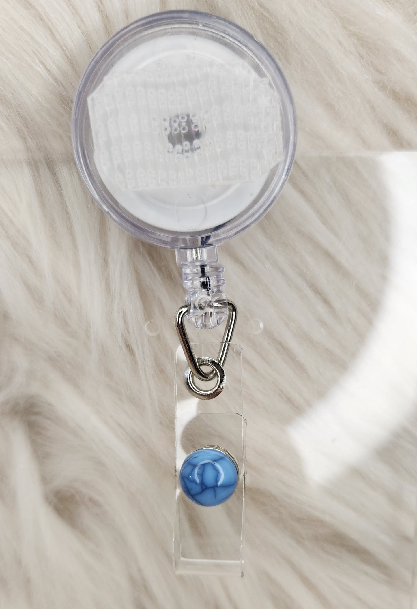 Crackle Blue Basic Badge Reel(Alligator Clip)