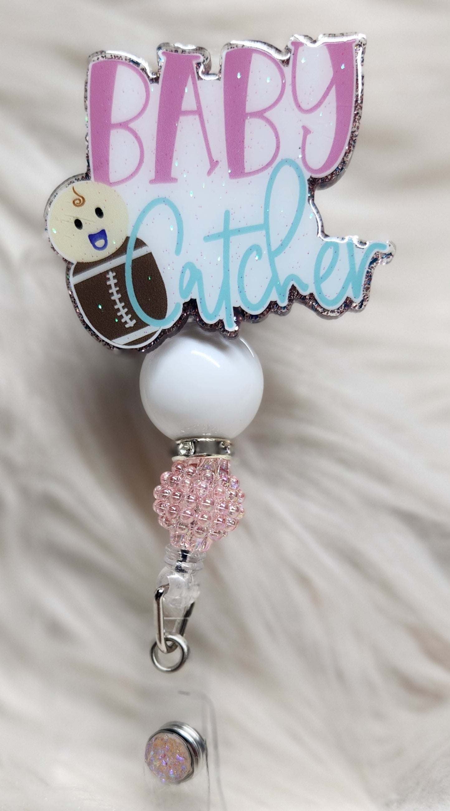 Baby Catcher Badge Reel Face