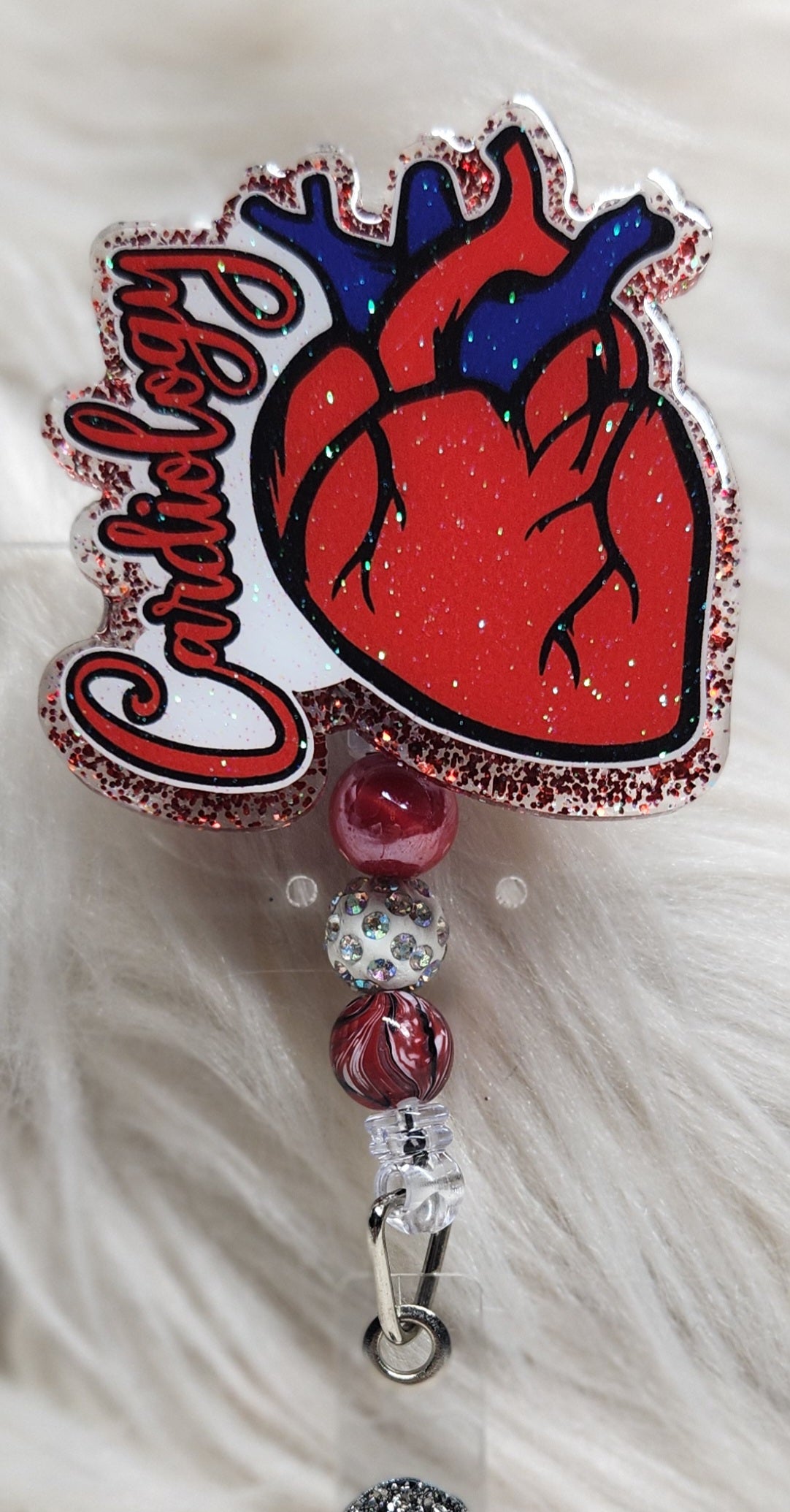 Cardiology Heart Badge Reel Face