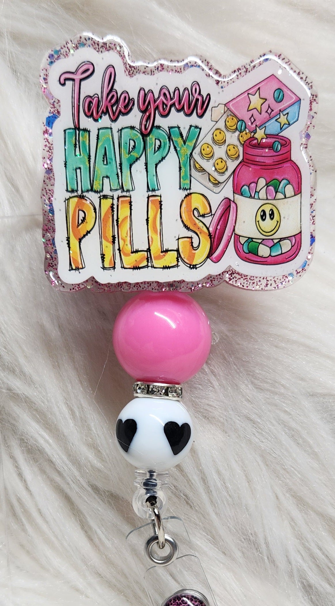 Happy Pills #3 Badge Reel Face