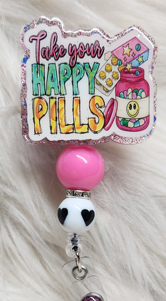 Happy Pills #3 Badge Reel Face