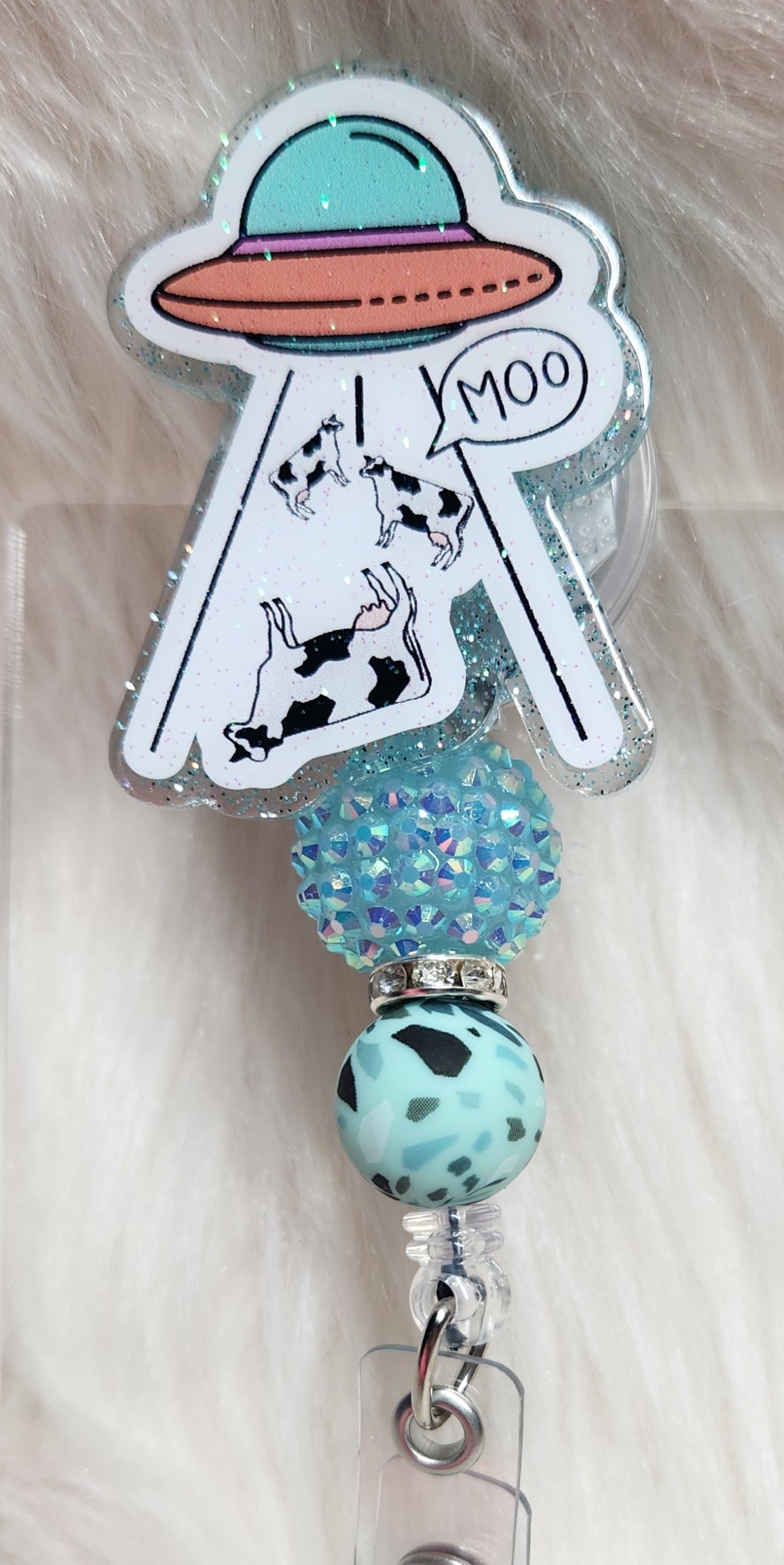 Cow Alien Badge Reel Face