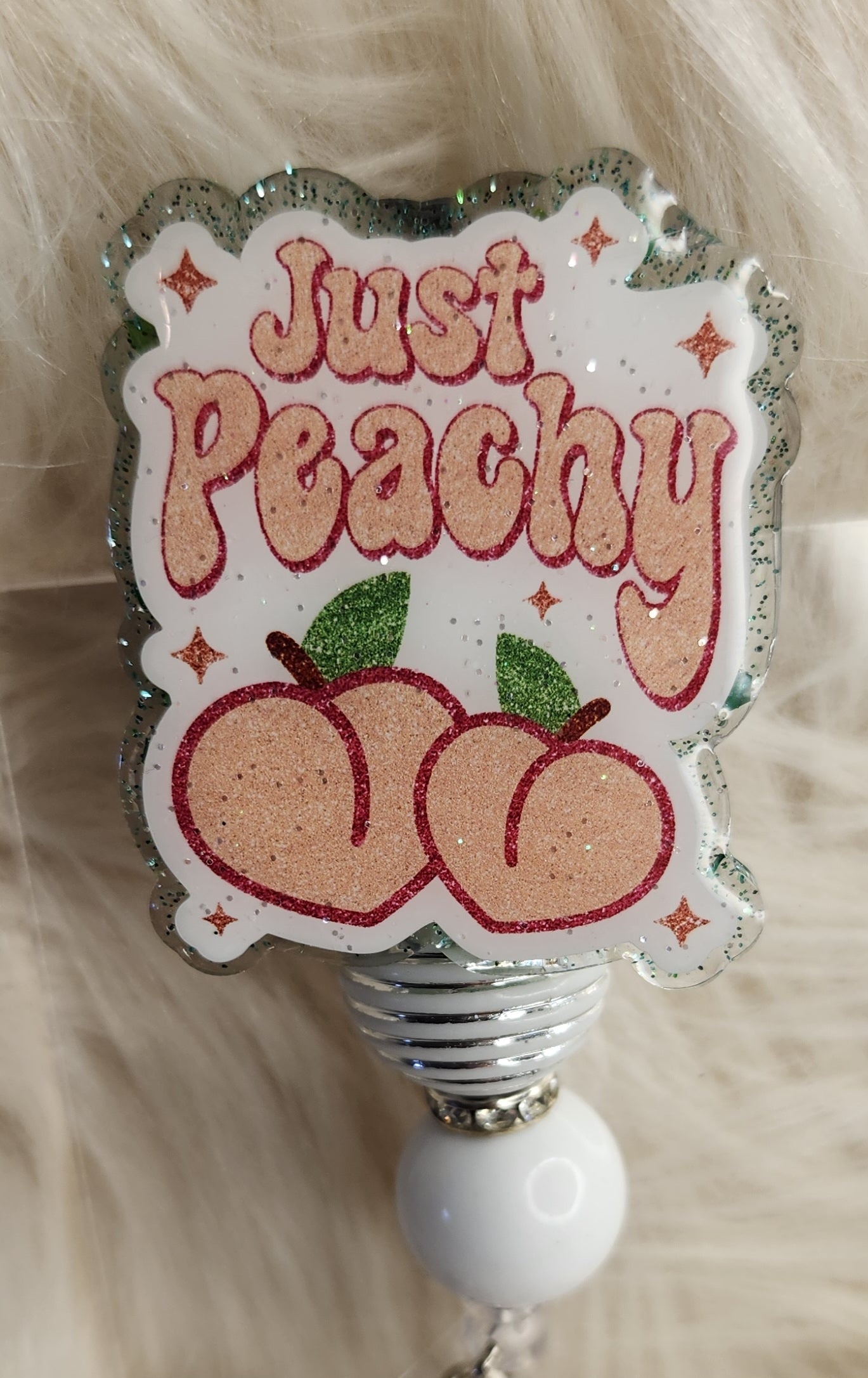 Just Peachy Badge Reel Face