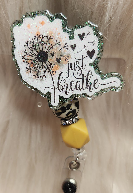 Just Breathe Badge Reel Face