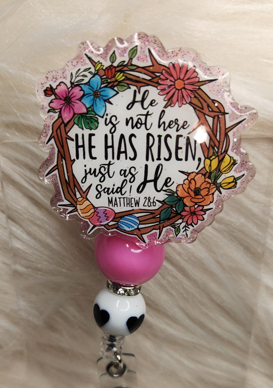 He Has Risen Badge Reel Face
