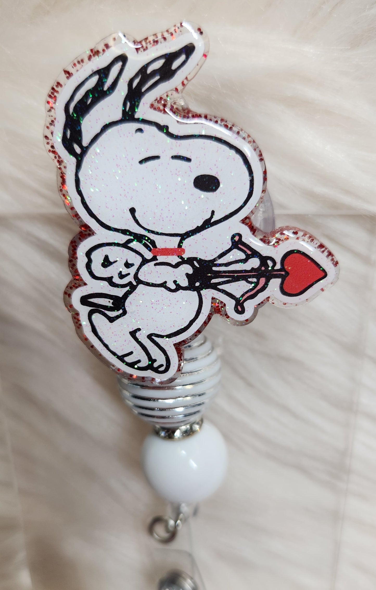 Valentine Dog Badge Reel Face