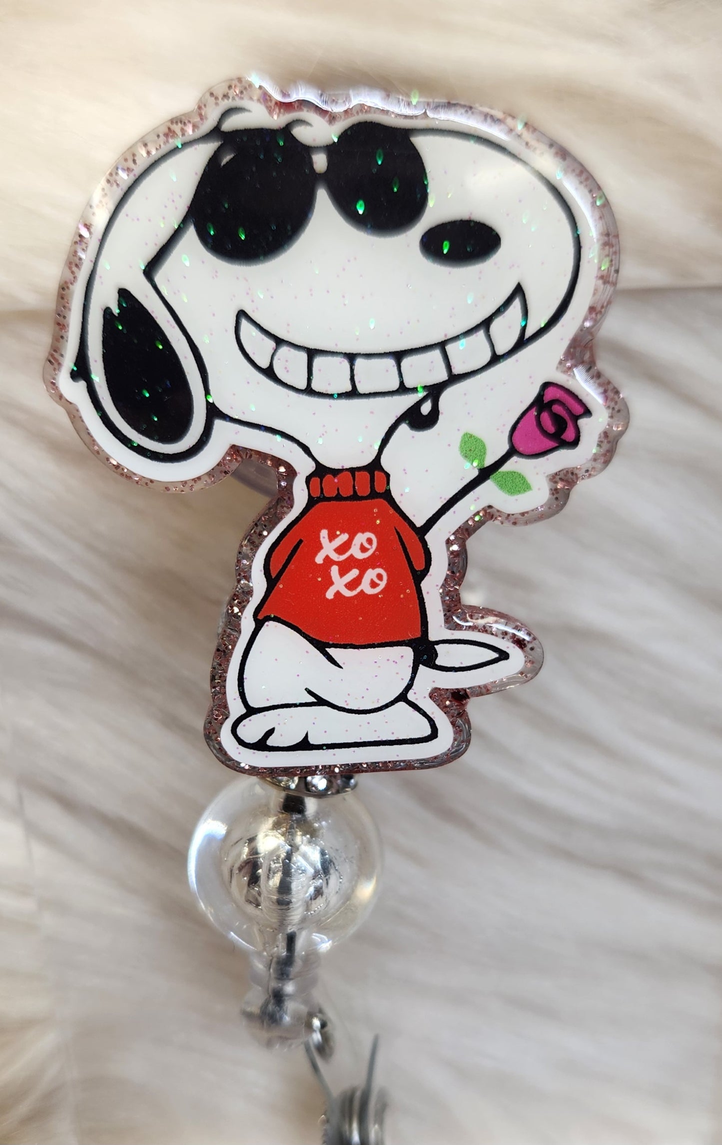 XOXO Dog Badge Reel Face